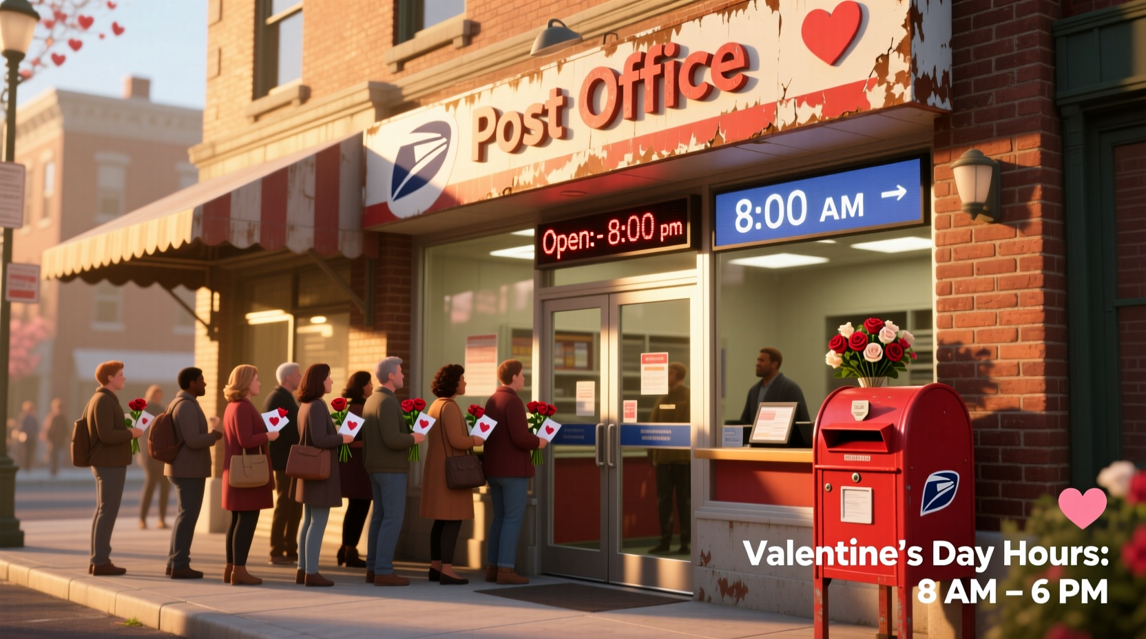 is the post office open on valentines day