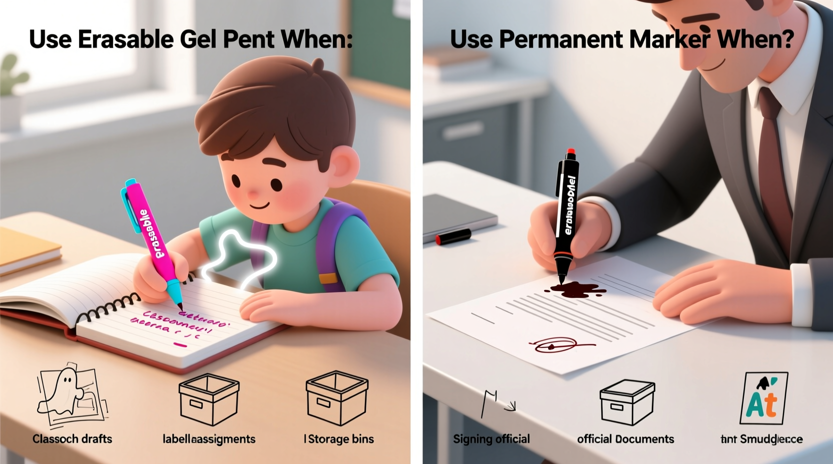 erasable gel pen vs permanent marker when does it really matter which one you use