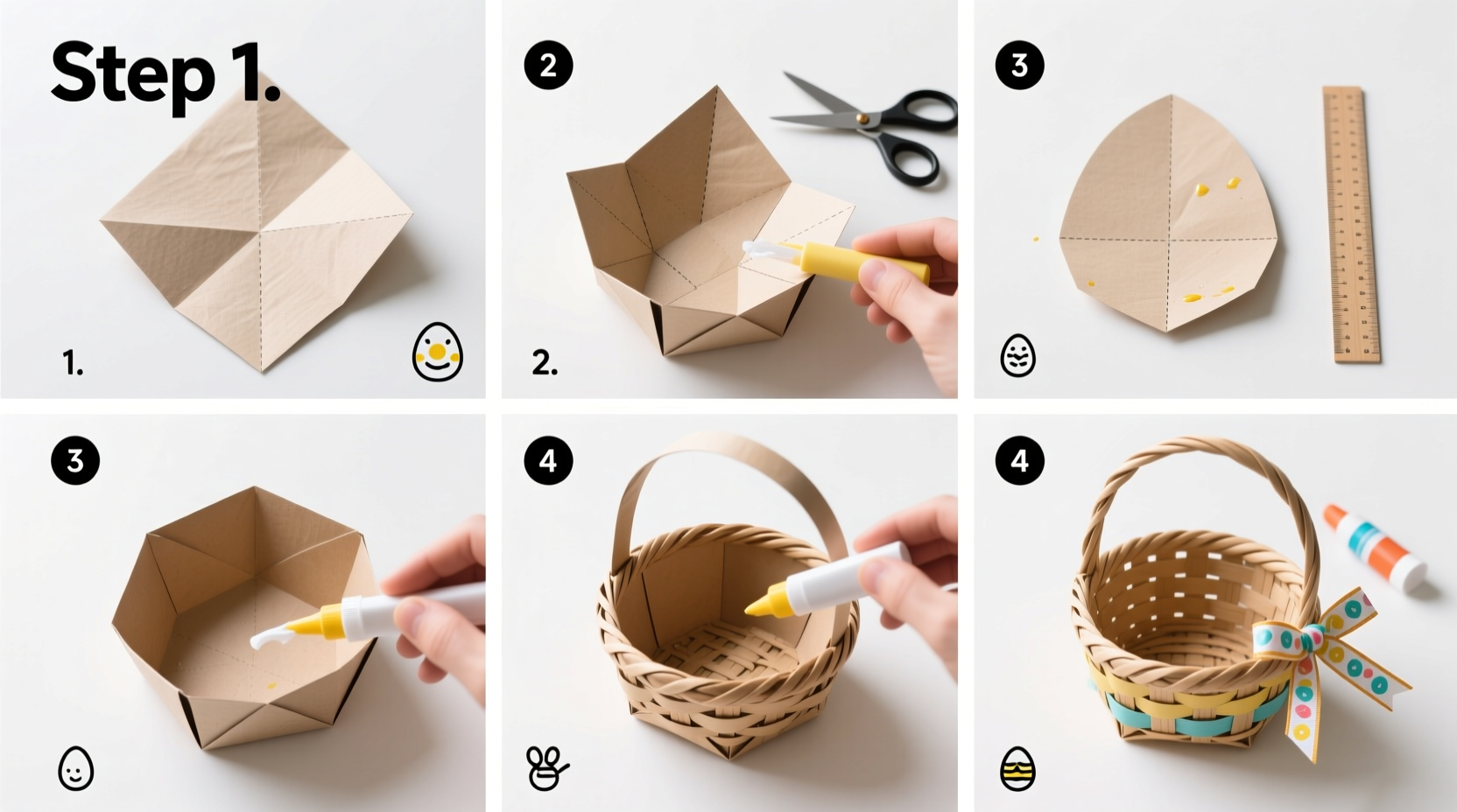 How to Make a Paper Easter Basket Step by Step
