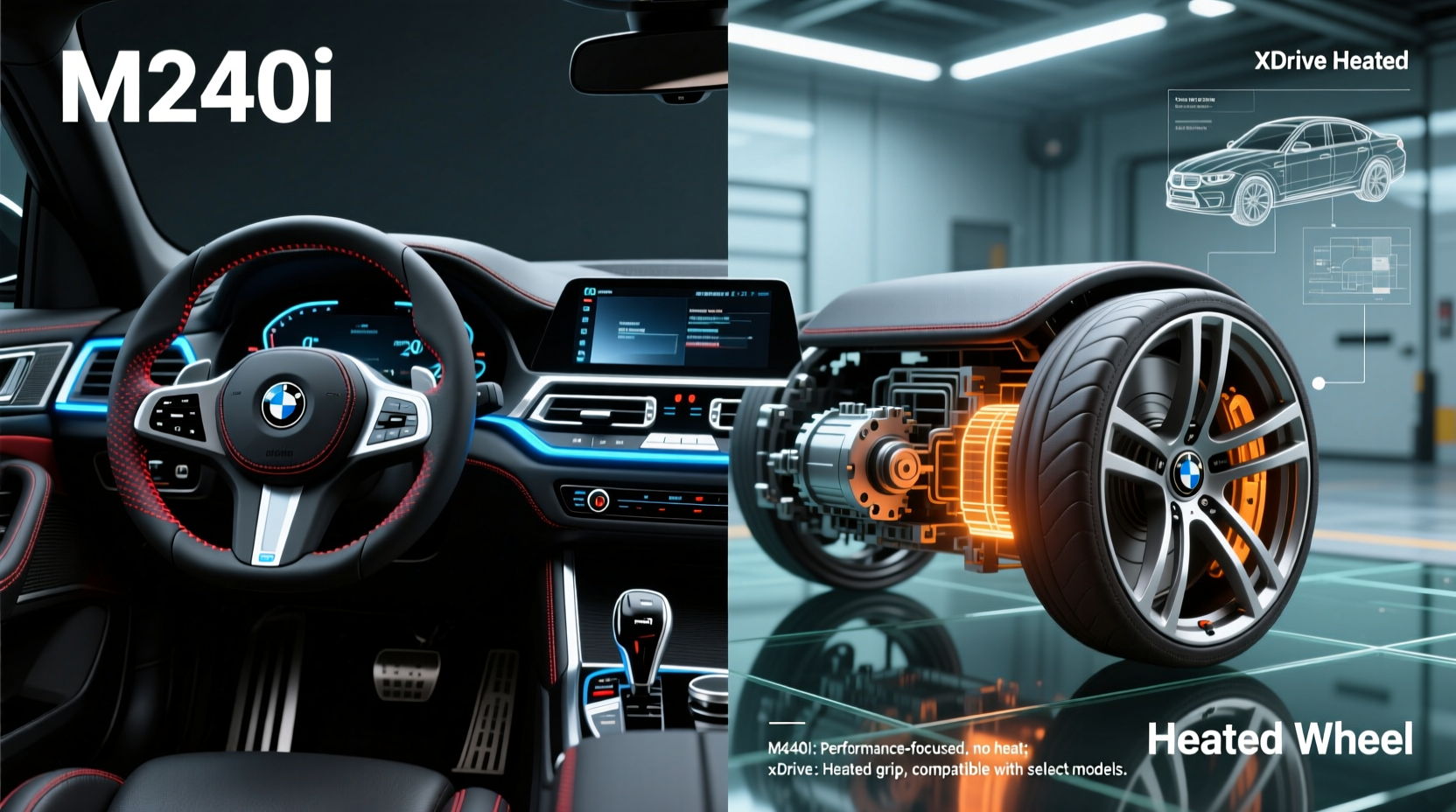 m240i vs xdrive heated wheel