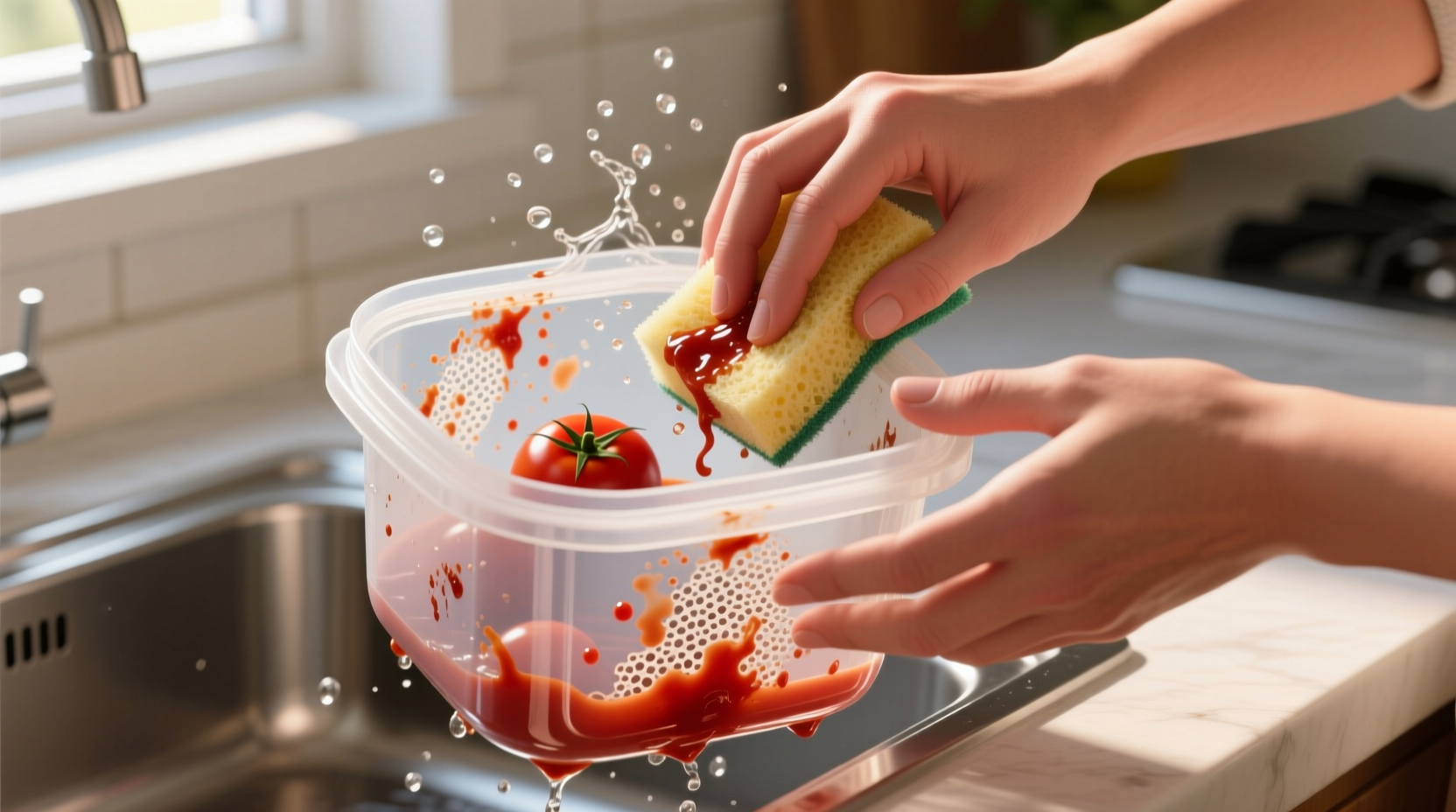 how to get tomato stains out of tupperware