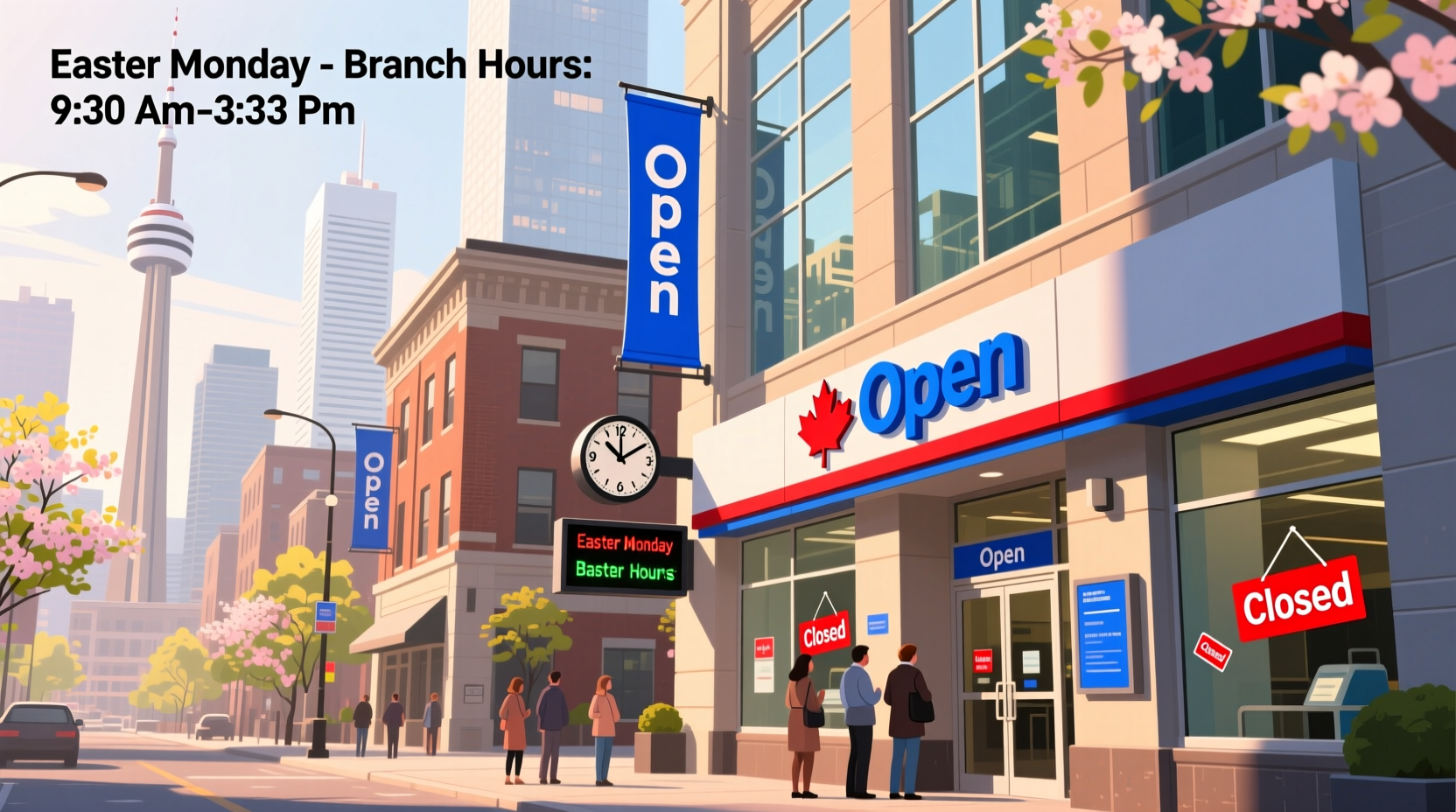 are the banks open easter monday in toronto