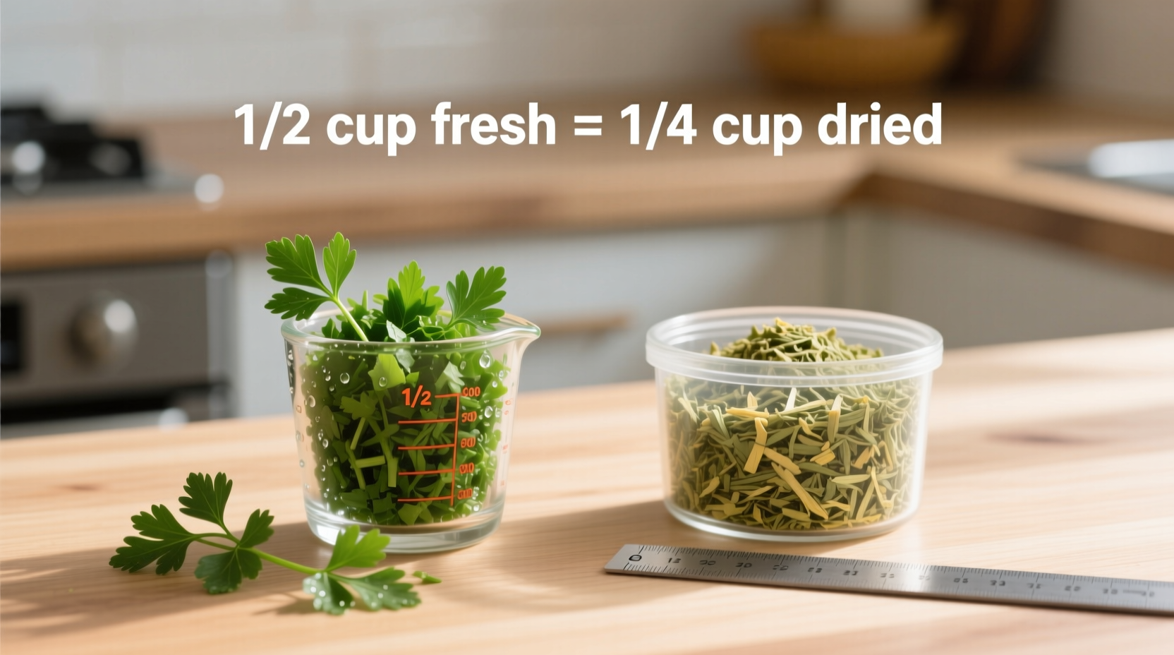 How Much Dried Parsley Equals 1/2 Cup Fresh?
