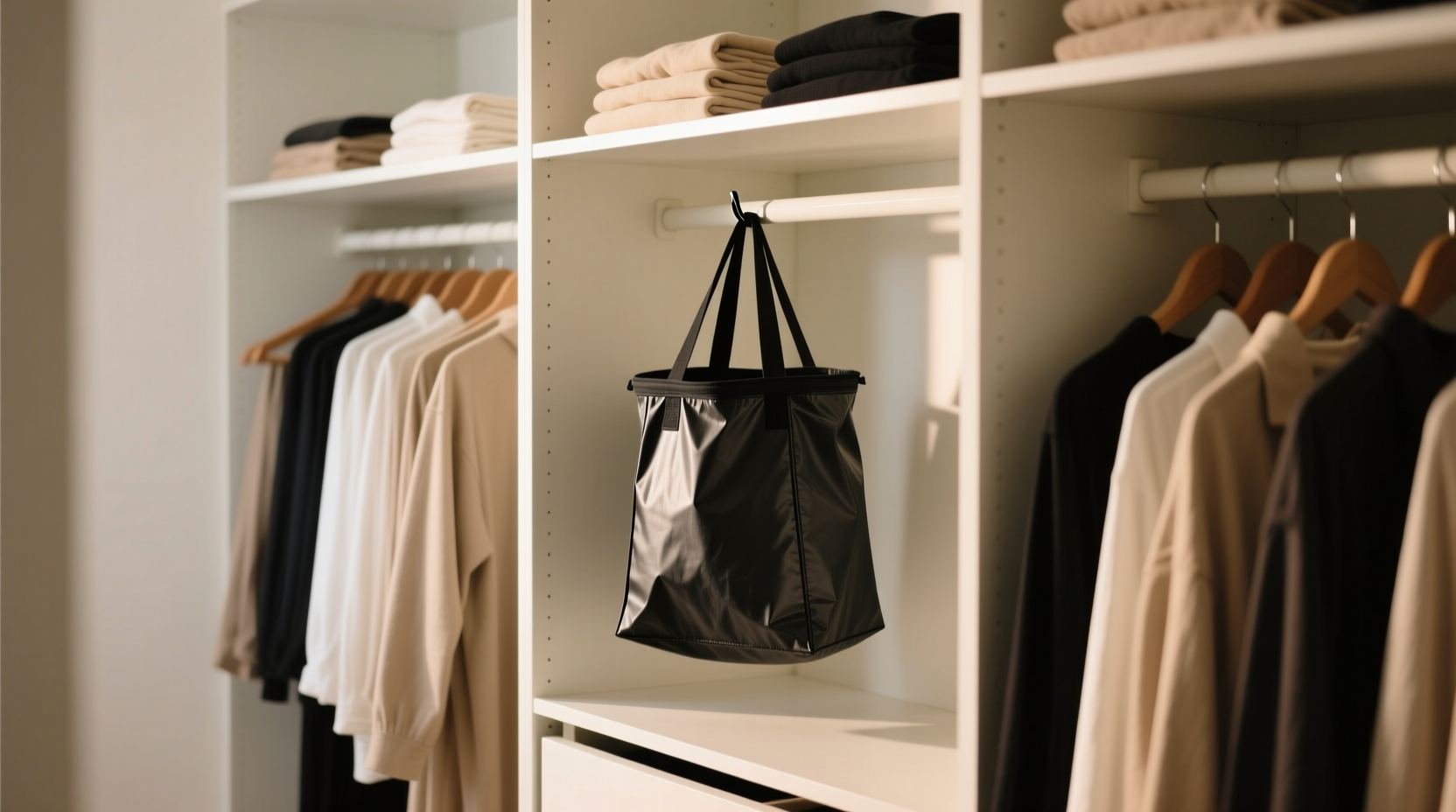 hang a discard bag in your closet to regularly declut