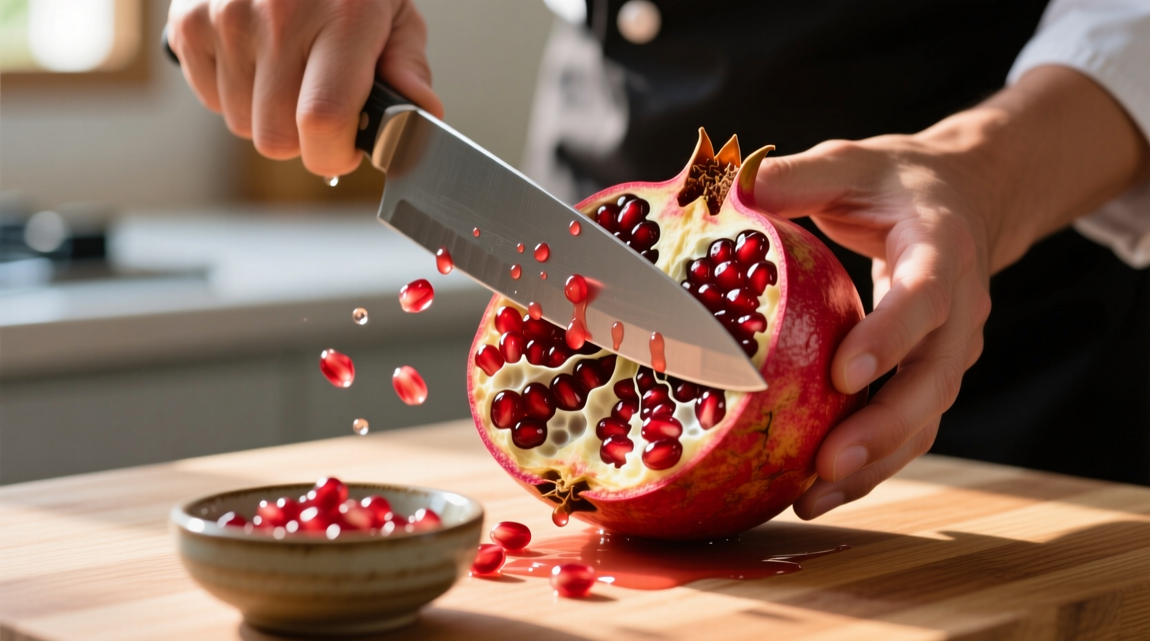 how to cut a pomegranate