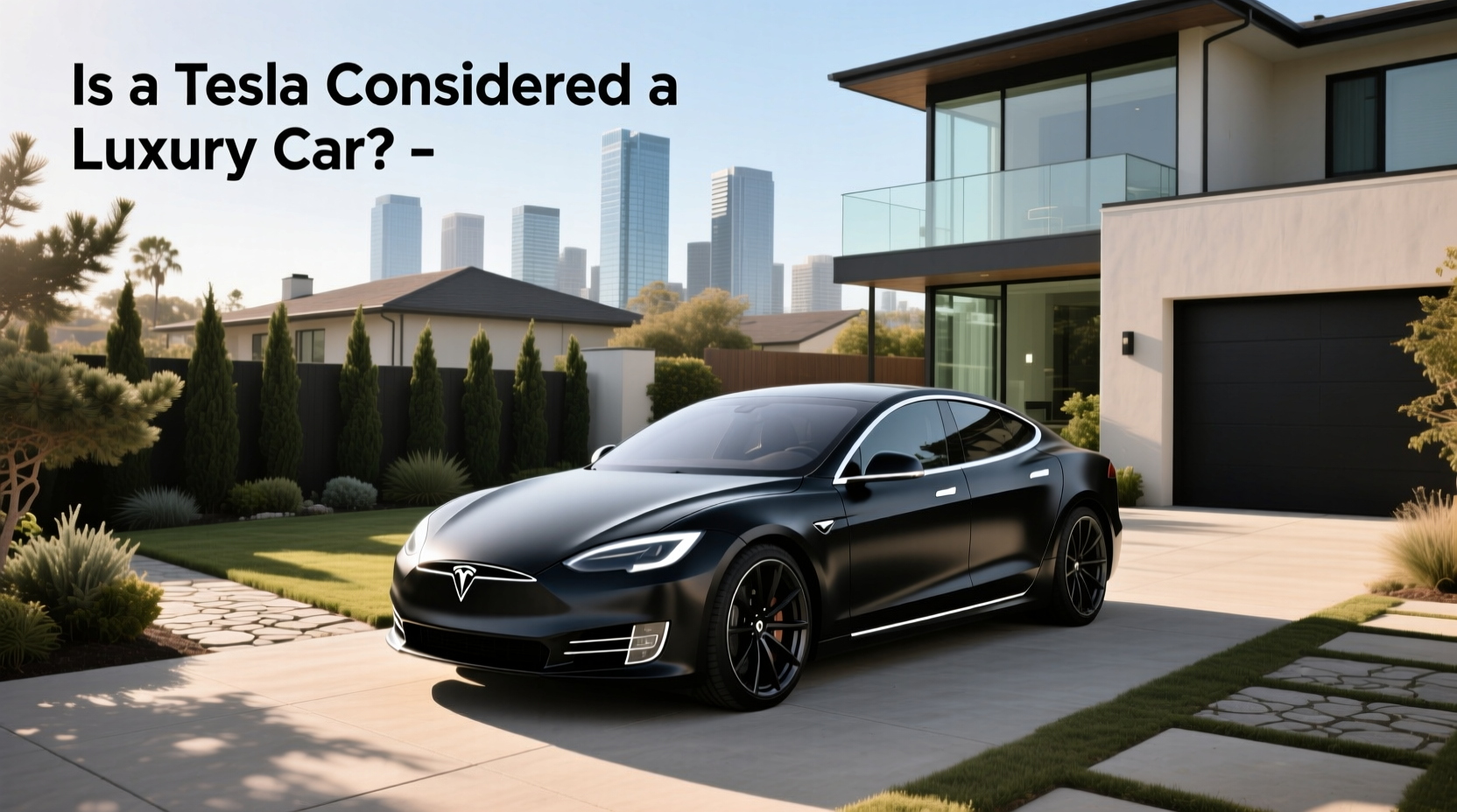 Tesla Model S parked in urban setting highlighting sleek design and minimalist front fascia