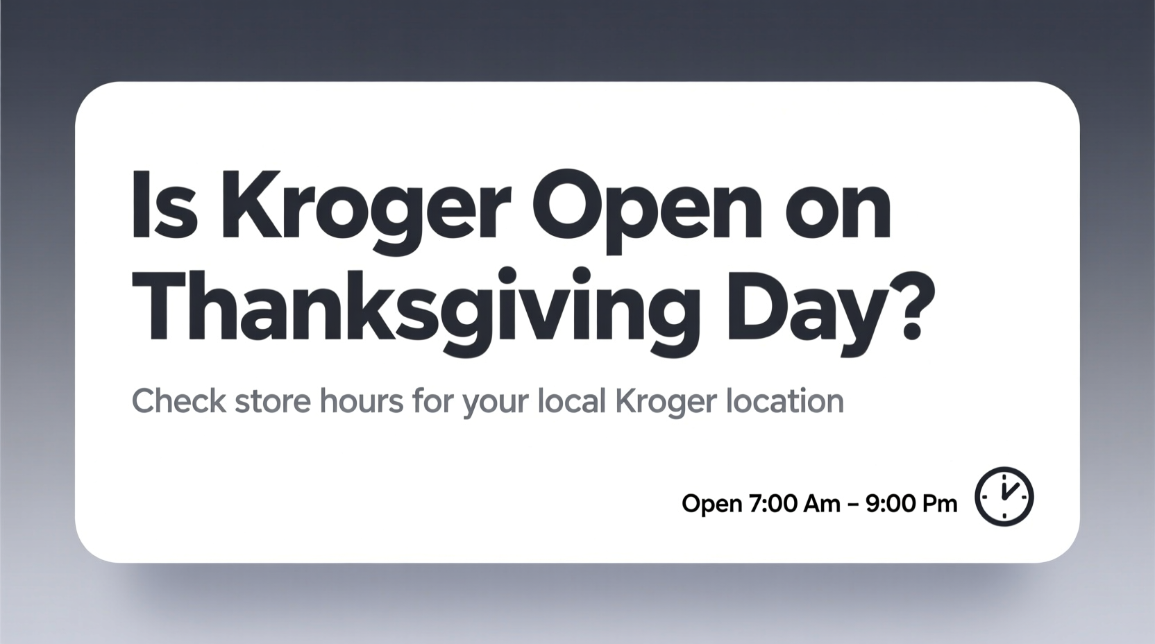 is kroger open today on thanksgiving