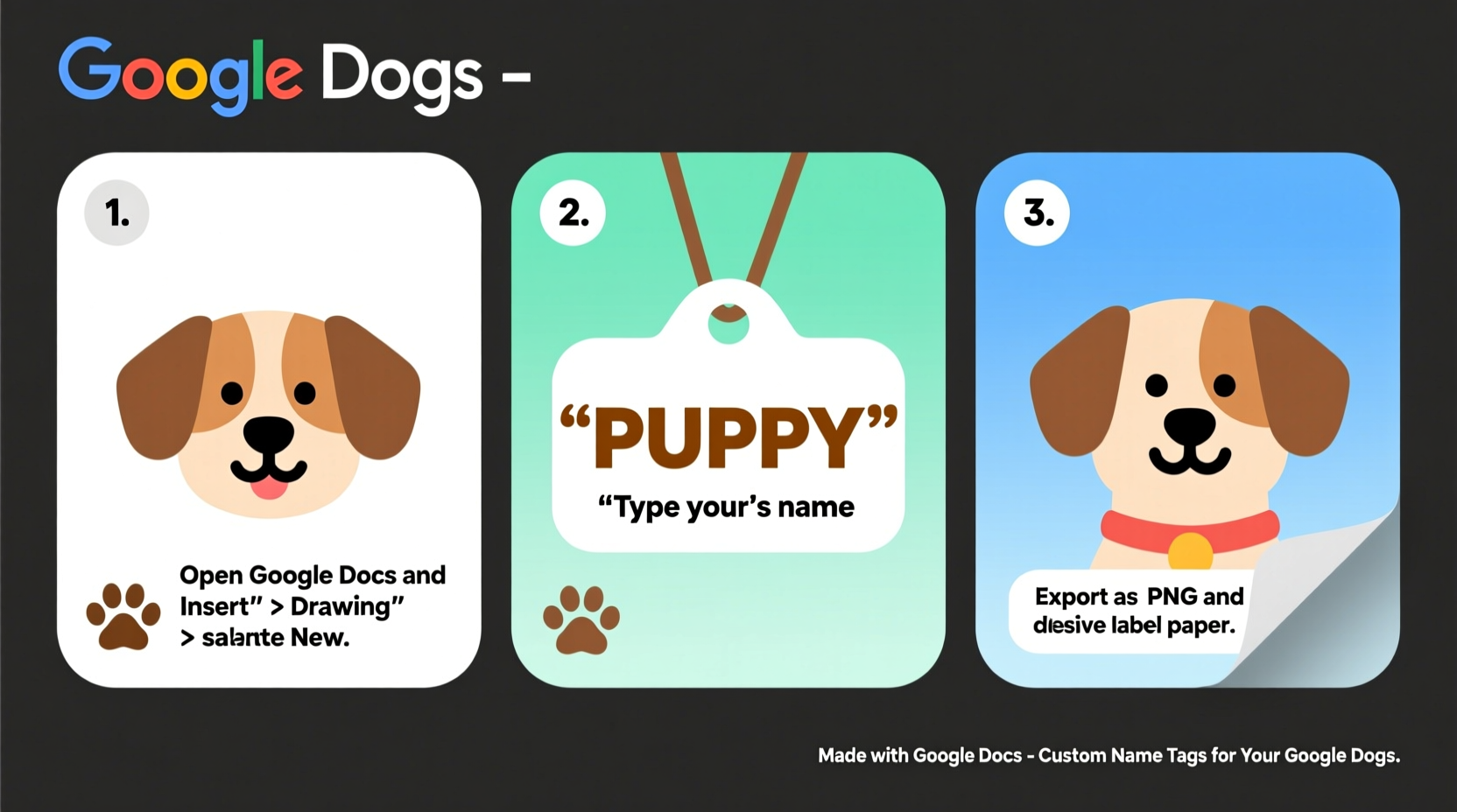 how to create custom name tags for your google dogs a step by step guide