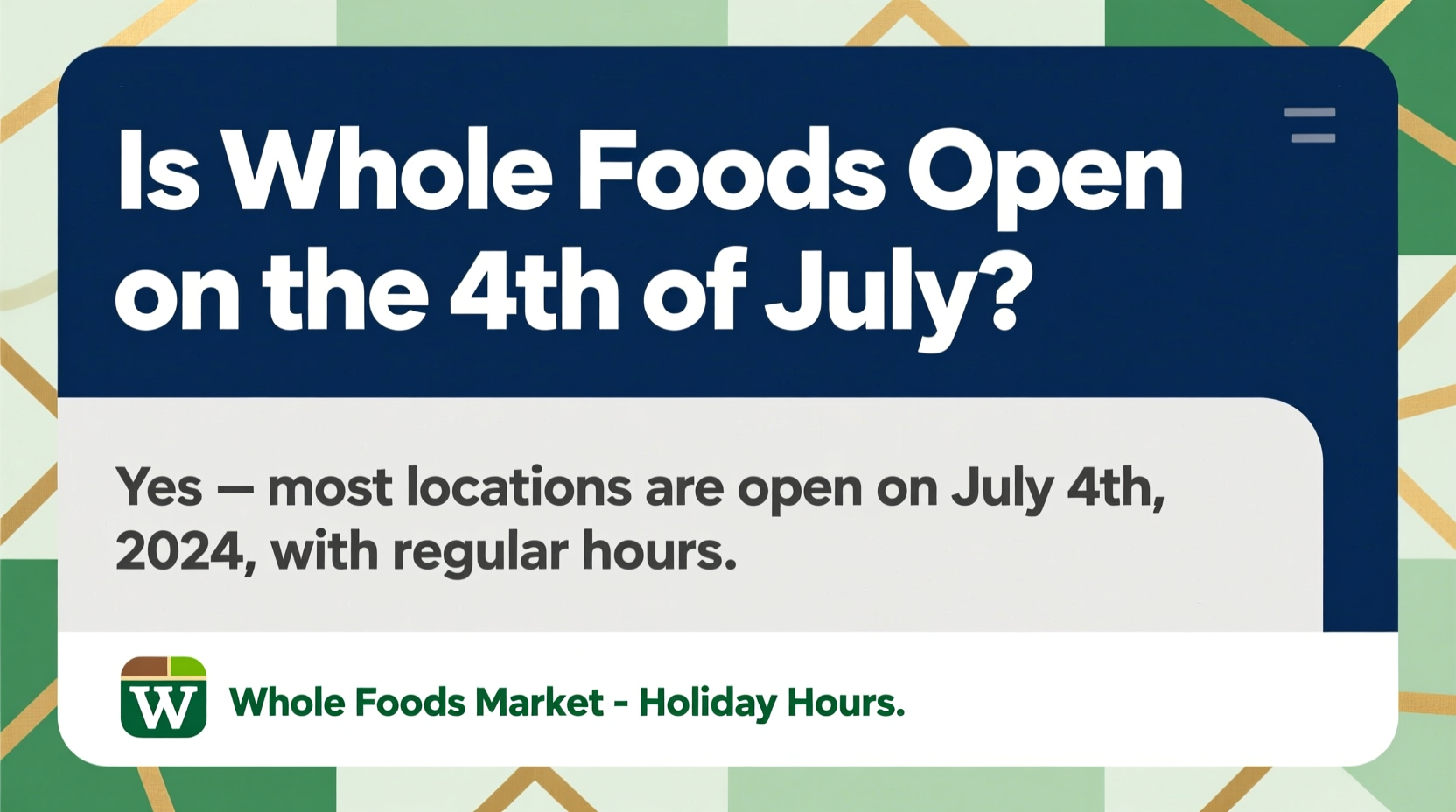 is whole foods open on 4th of july