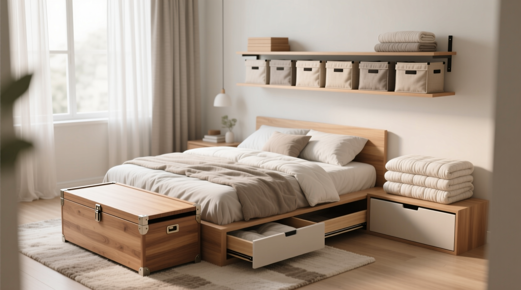 comforter storage ideas