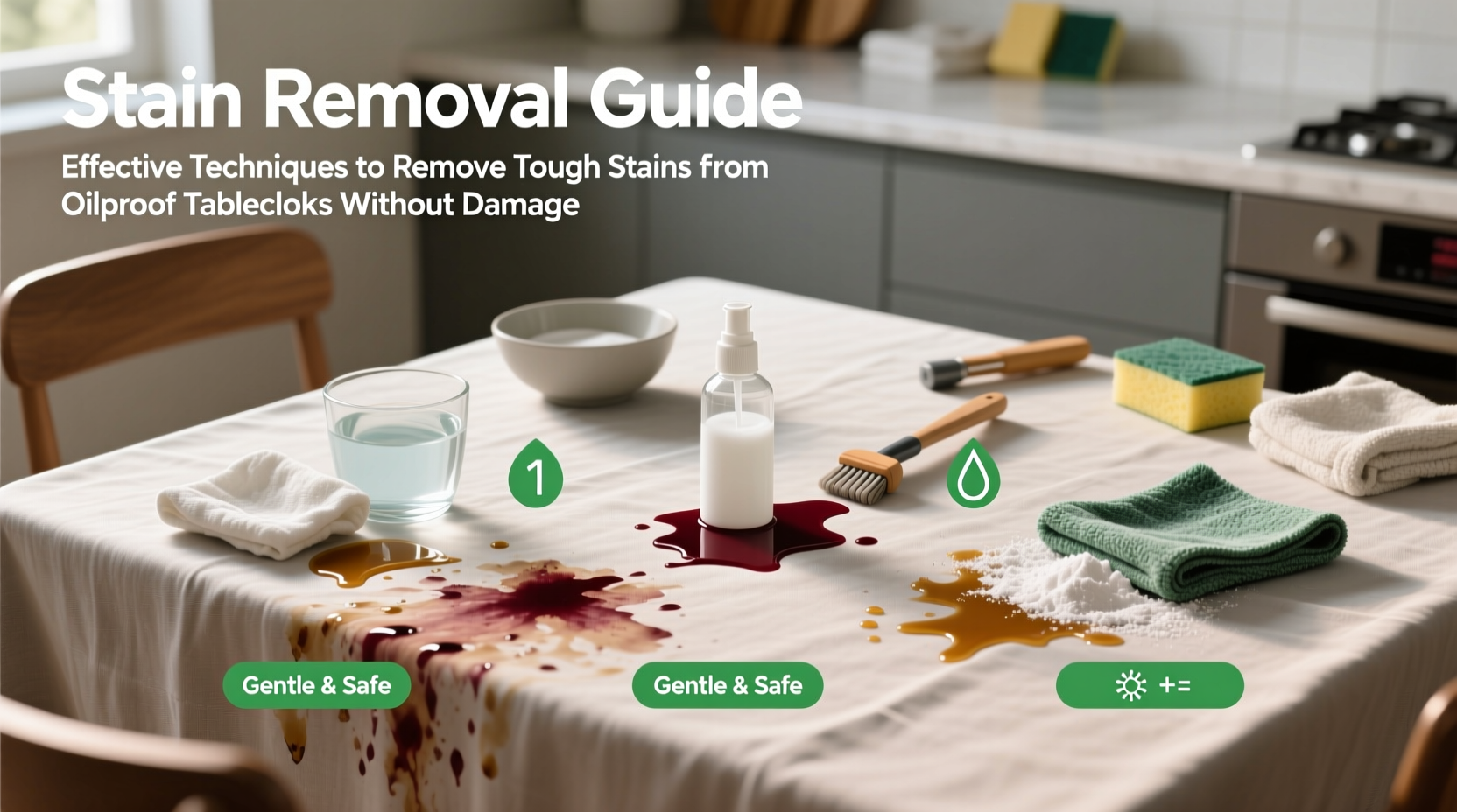 effective techniques to remove tough stains from oilproof tablecloths without damage