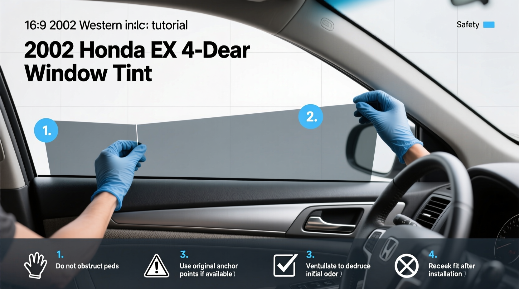 2002 honda civic ex 4 door car window tint