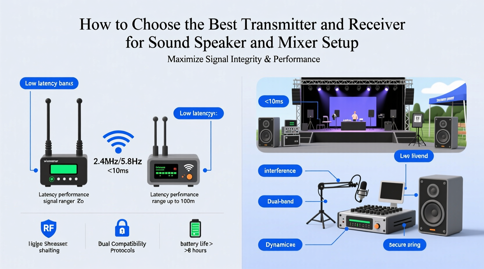 transmiter and reciver for sound speaker and mixer