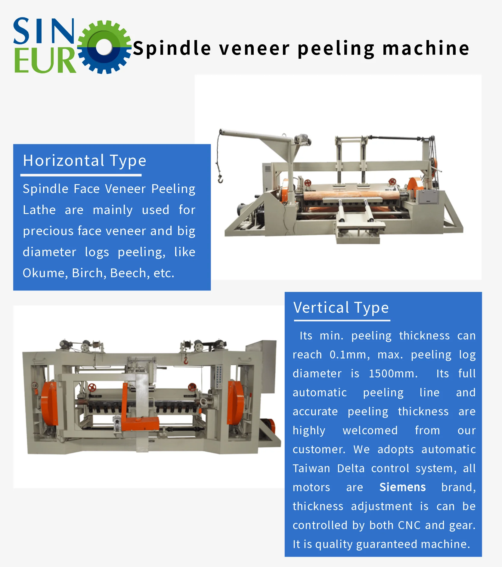 spindle veneer peeling machine for veneer peeling line
