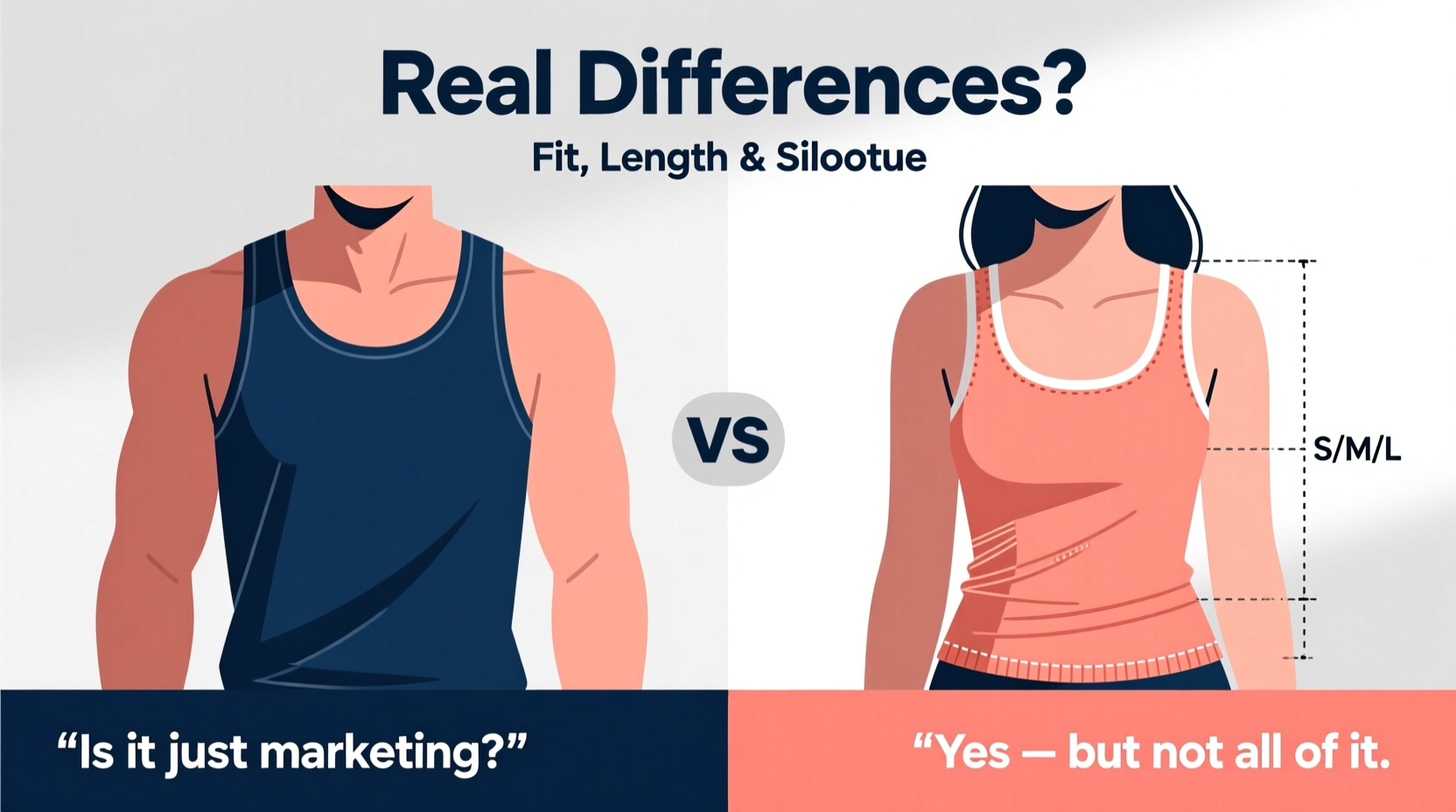 mens vs womens tank tops is there really a difference or is it just marketing
