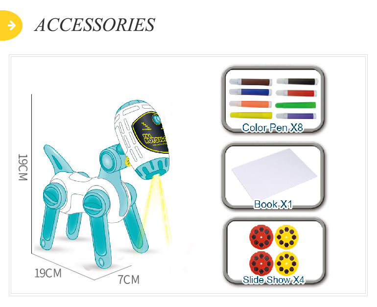 Robot dog toy machine creative painting projector drawing