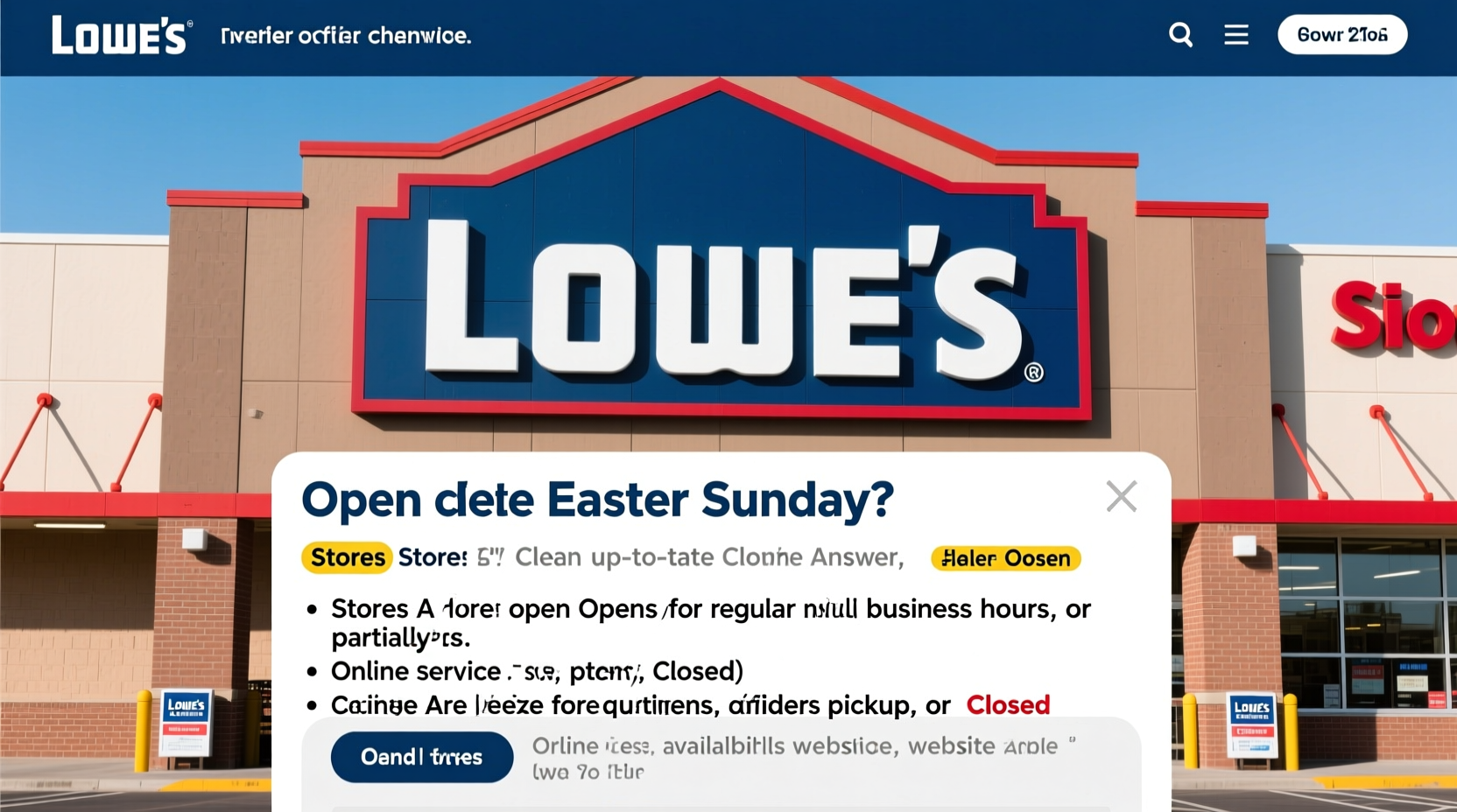 is lowes open on easter day