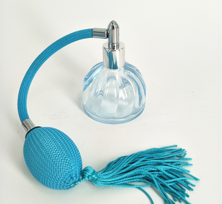 100ml gas bag with pink air ball spray ball shape glass perfume bottle