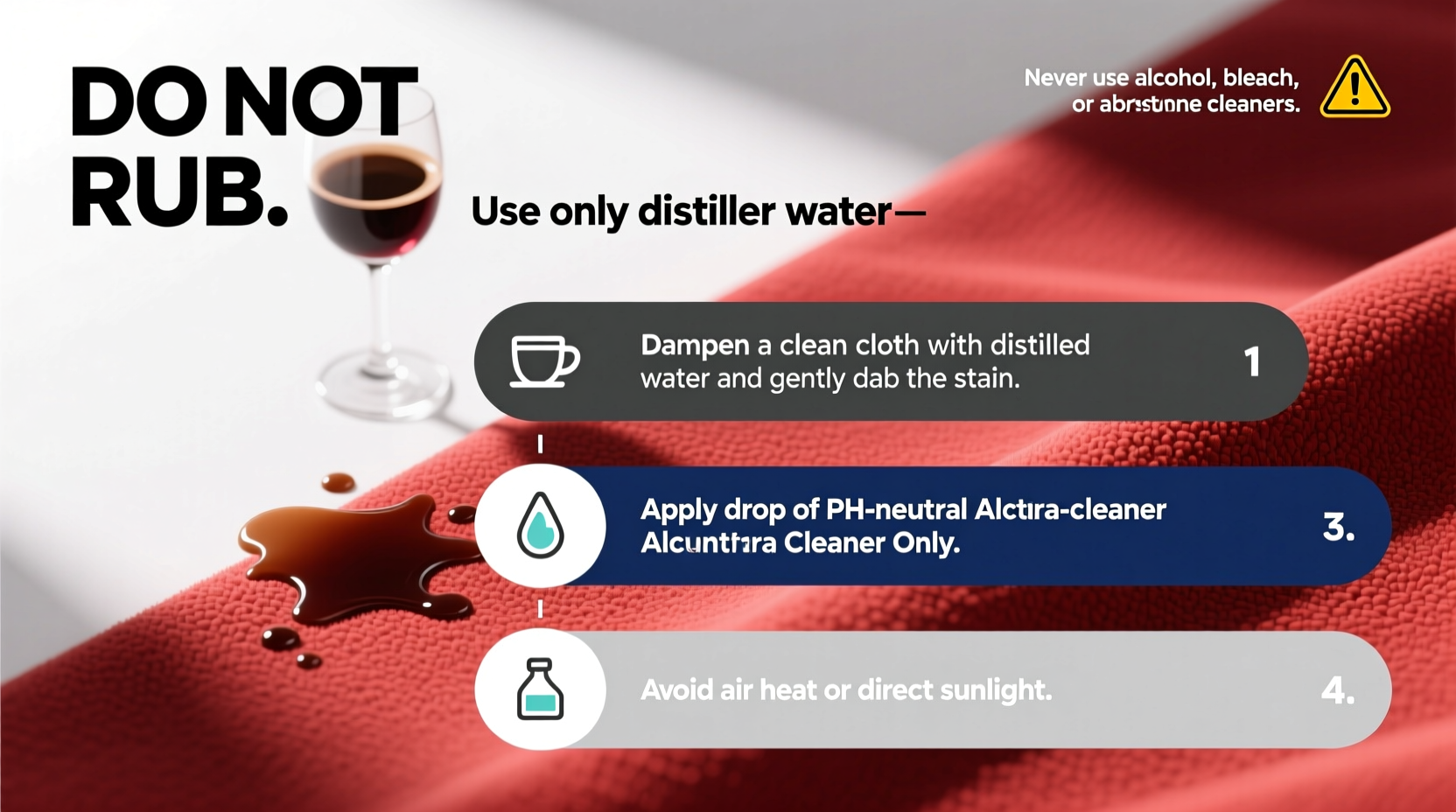 How to Clean Red Alcantara Spills Safely & Effectively