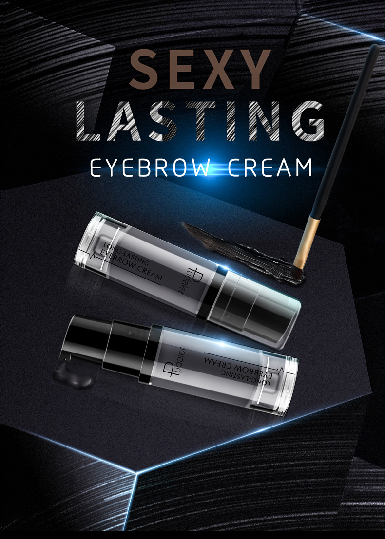 Pudaier Long-lasting Eyebrow Cream Natural Liquid Eyebrow Gel Tattoo Makeup Eye Brow Tint Brows Pigment Black Eyebrow Enhancer