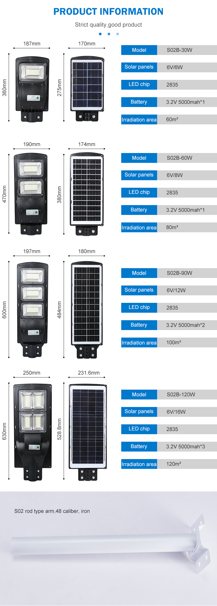 HUAPAI High Quality Ip65 Waterproof Heatproof Can Be Adjusted Smd 30w 60w 90w 120w Integrated All in One Solar Led Street Light