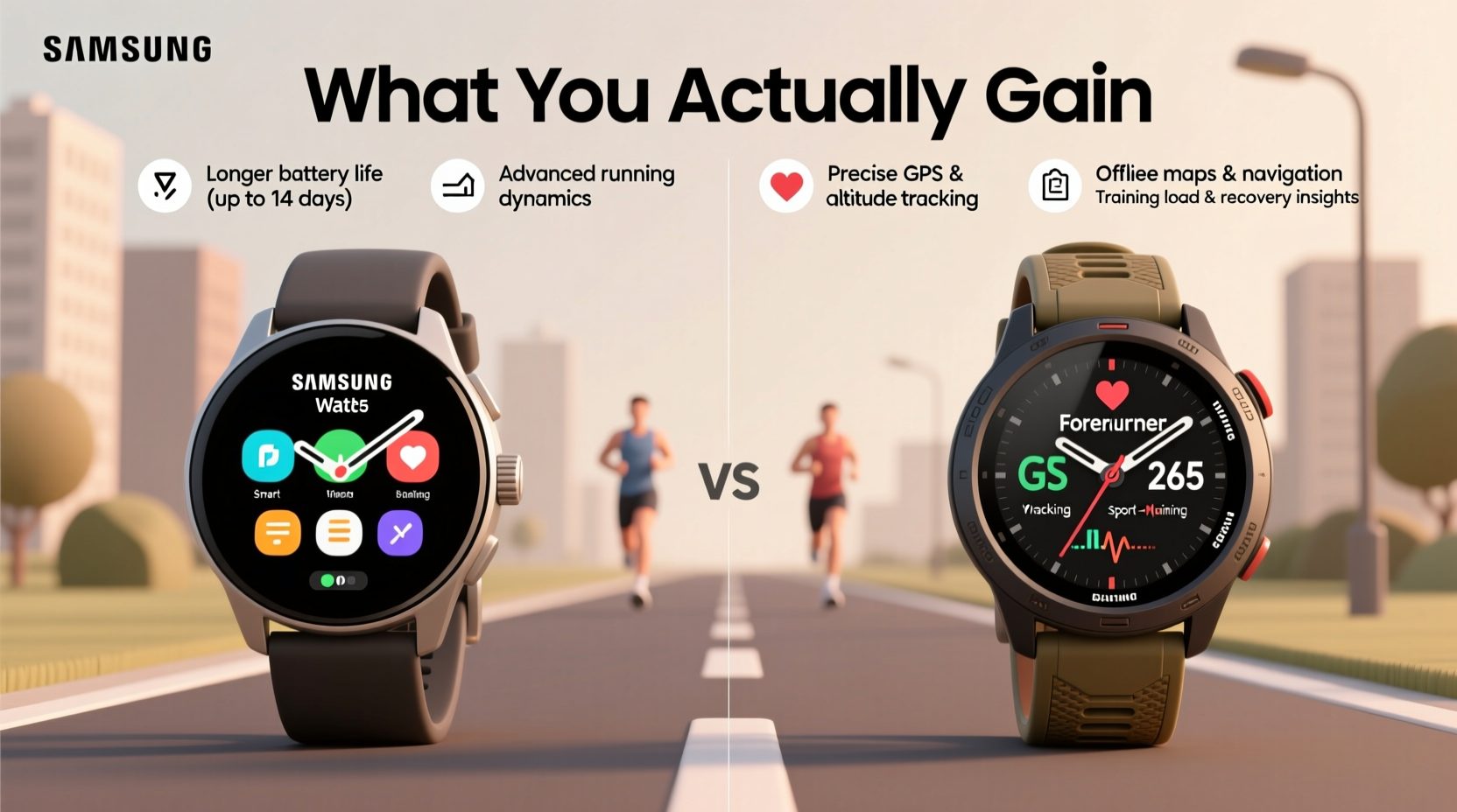 thinking of switching from samsung to garmin forerunner what do you actually gain