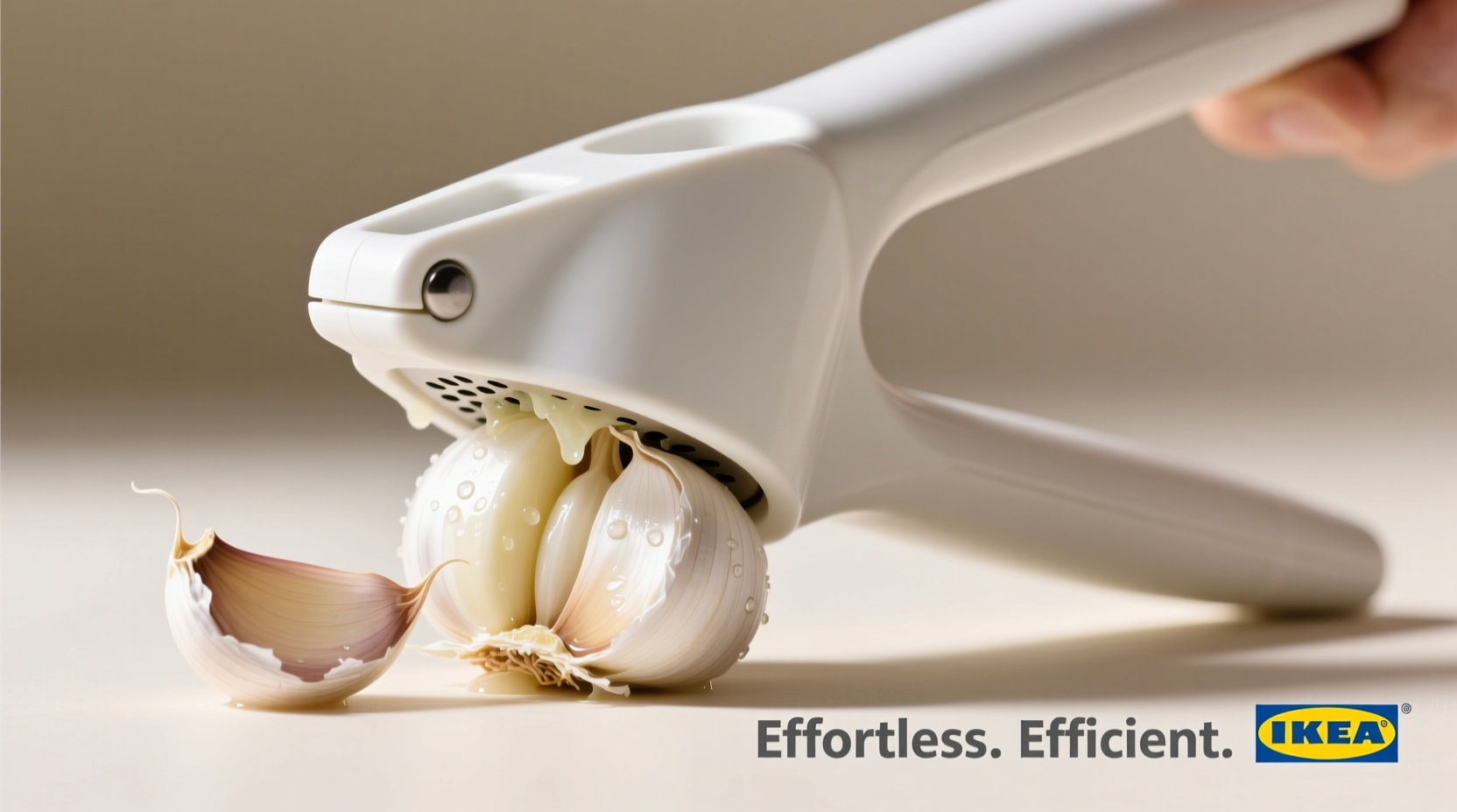 IKEA garlic press crushing fresh garlic cloves