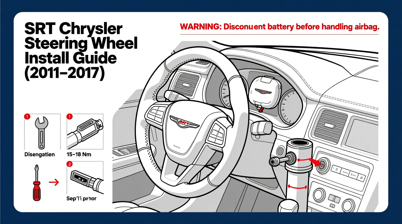 srt chrysler steering wheel install guide