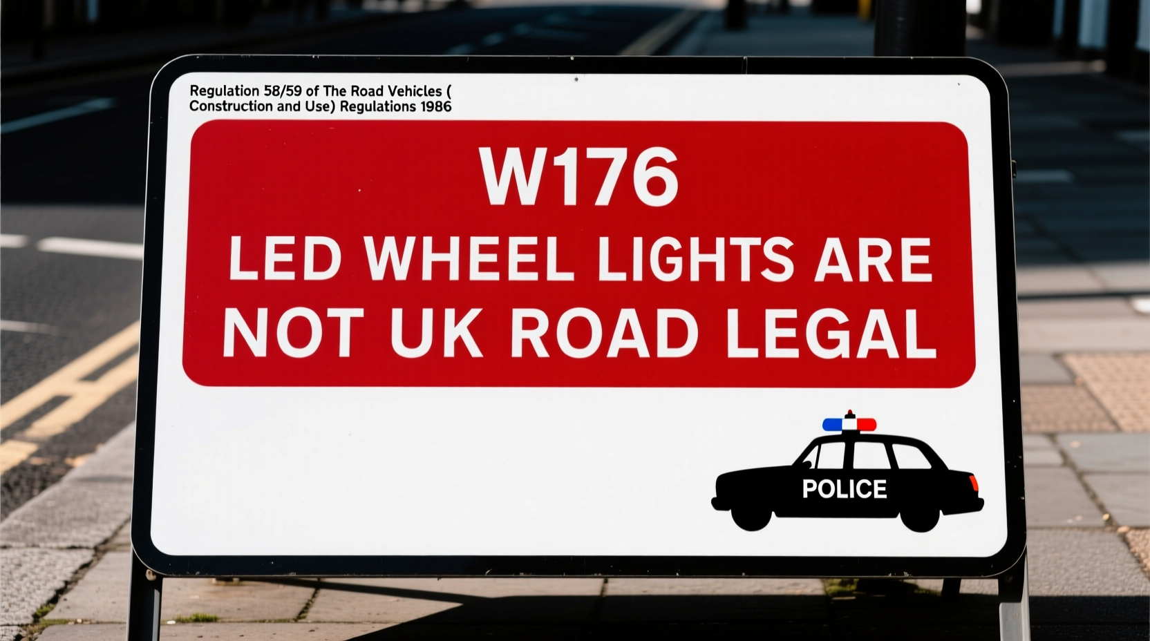 W176 LED Wheel Lights Are Not UK Road Legal