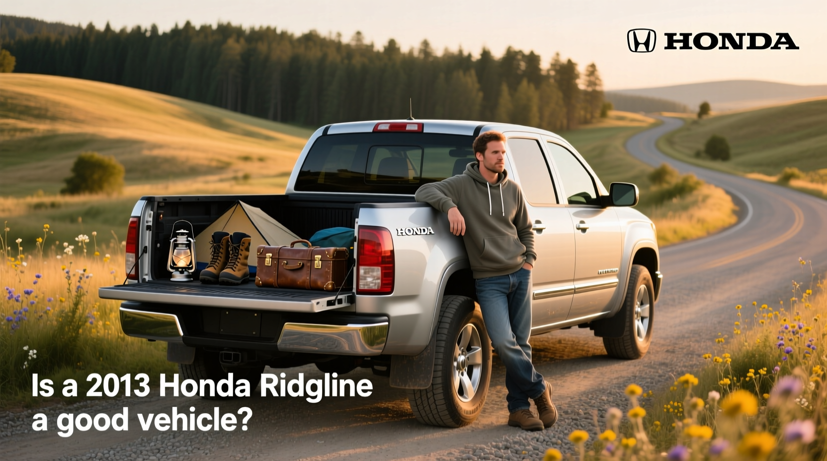 Honda pickup truck 2013 on paved road