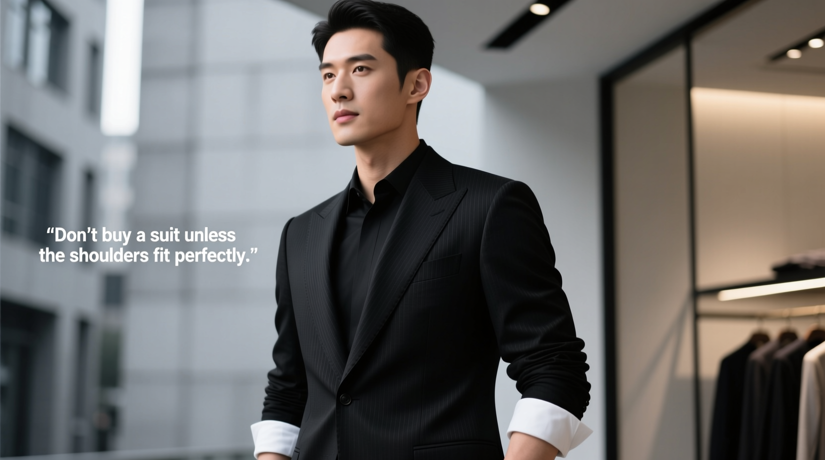 dont buy a suit unless the shoulders fit perfectly and