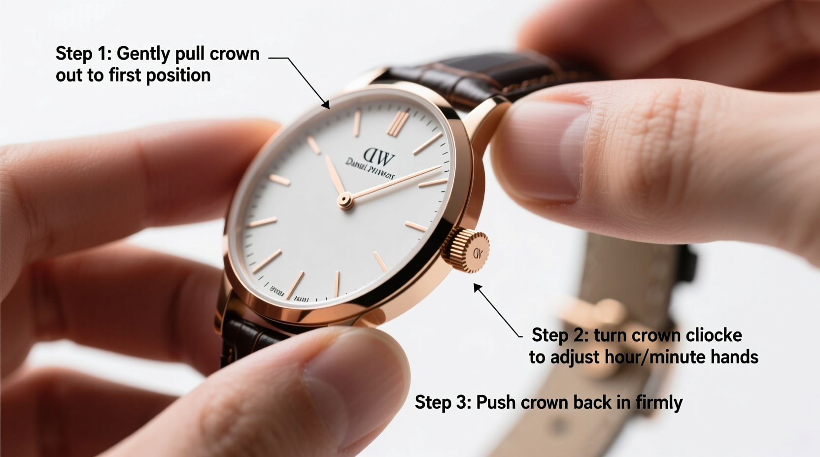 step by step guide how to accurately set the time on your daniel wellington watch