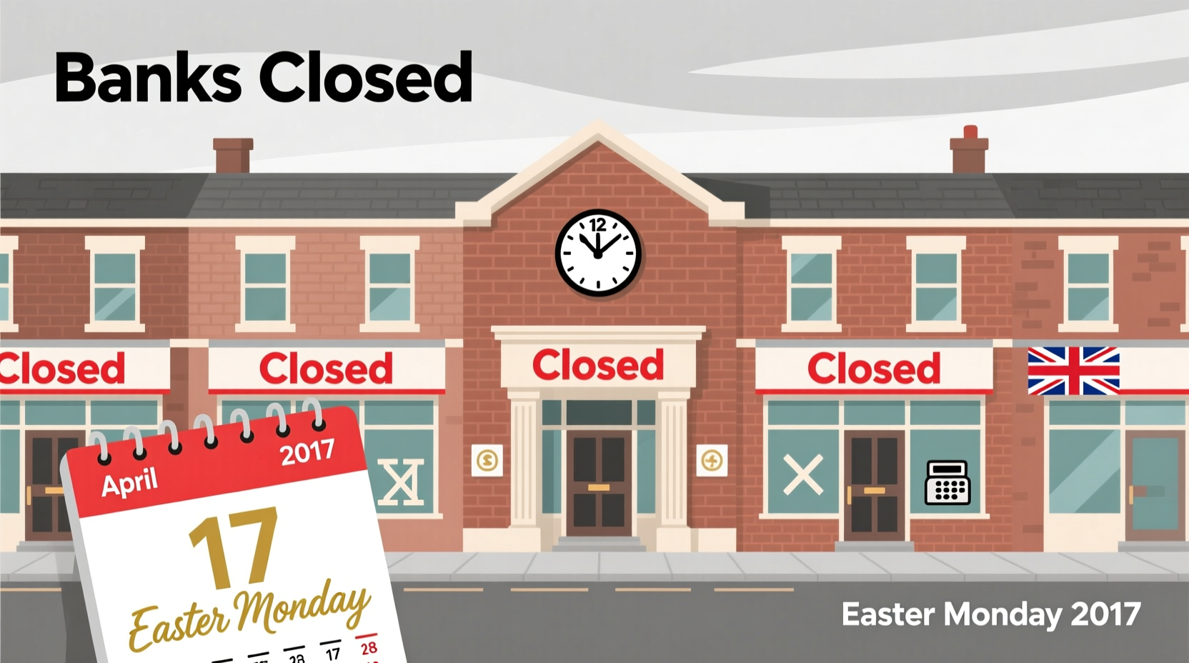 are banks closed on easter monday 2017