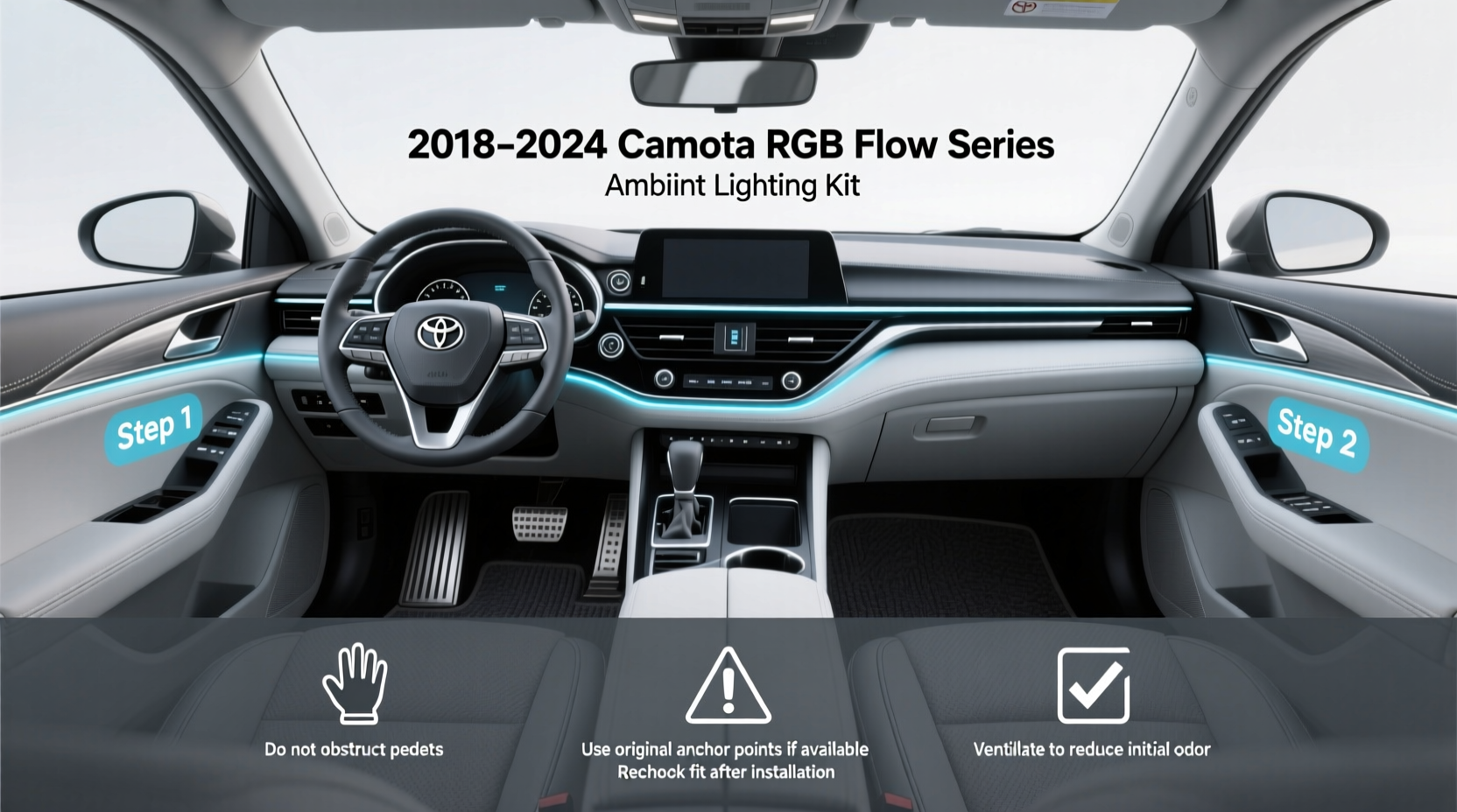 2018-2024 Toyota Camry RGB Flow Series Ambient Lighting Kit Reviews Buying Guide
