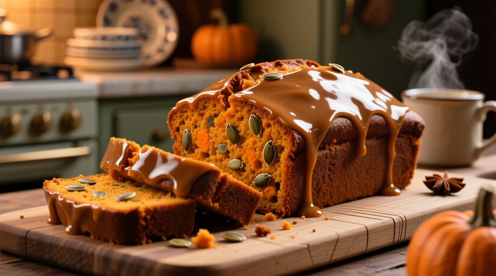 pumpkin bread brown butter glaze