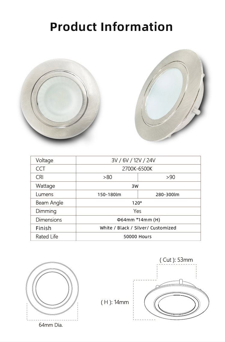 Portable Aluminium Light Jewelry Kitchen Under Cabinet Lighting Australian Standard Mini Led Downlights
