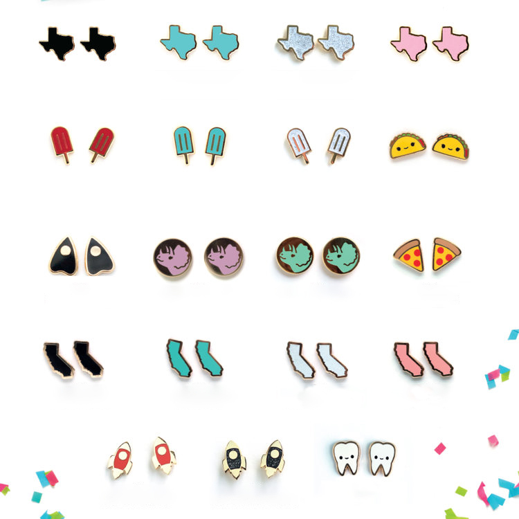 Hot sale cute custom design earrings /no moq cheap fashion promotional gifts