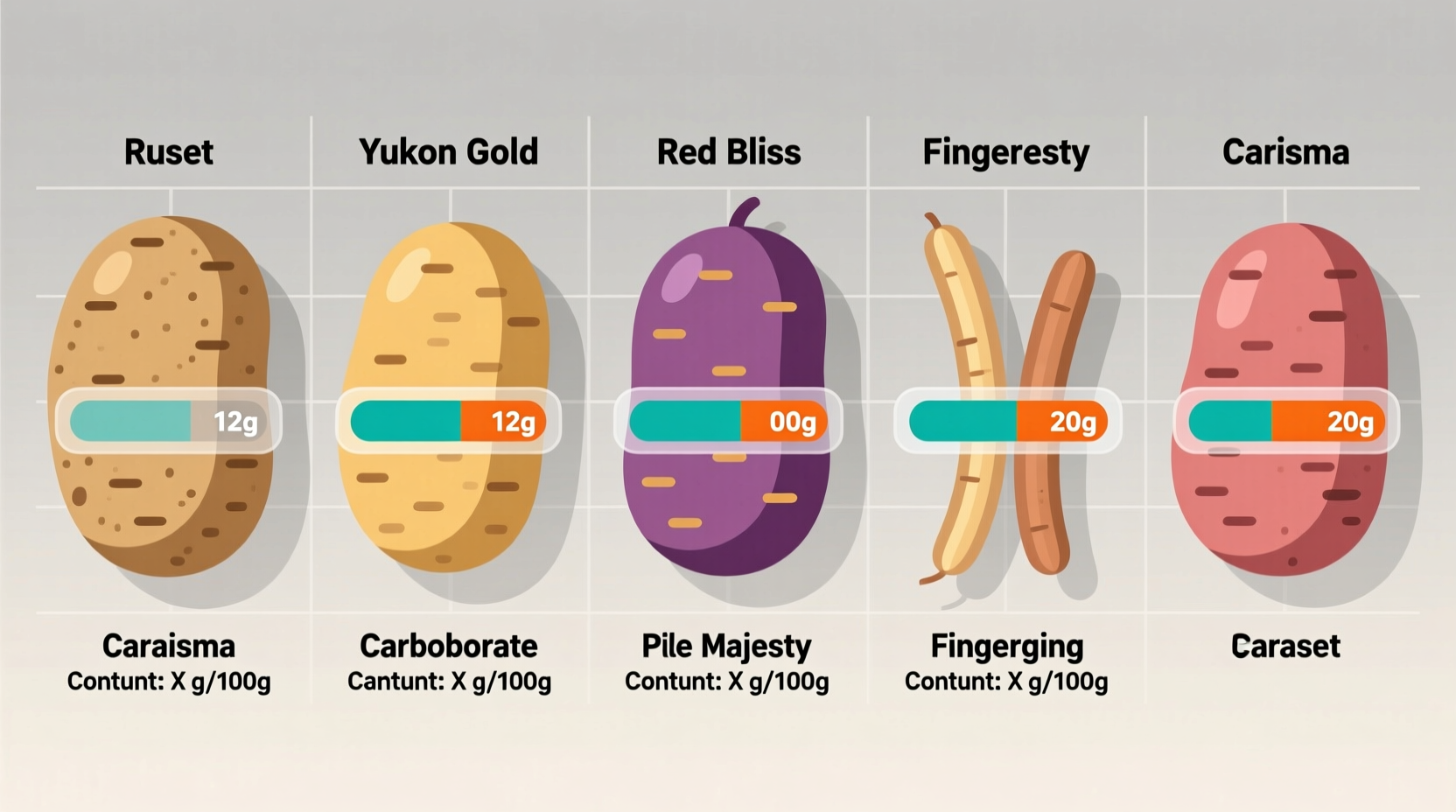 Potato varieties showing carbohydrate content comparison