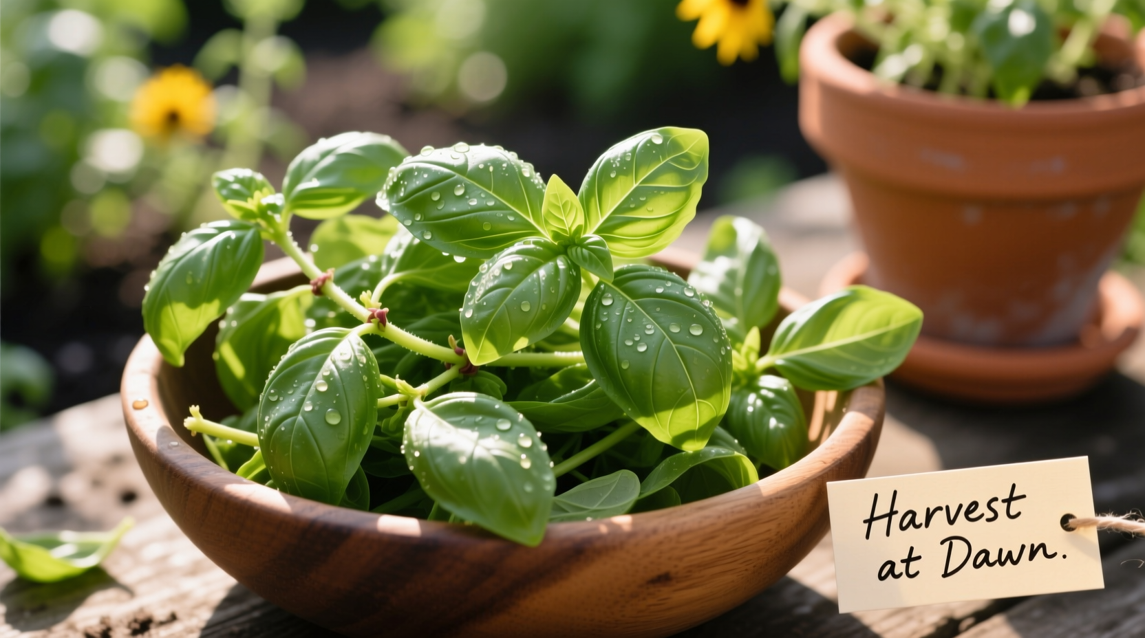 how to harvest basil for pesto