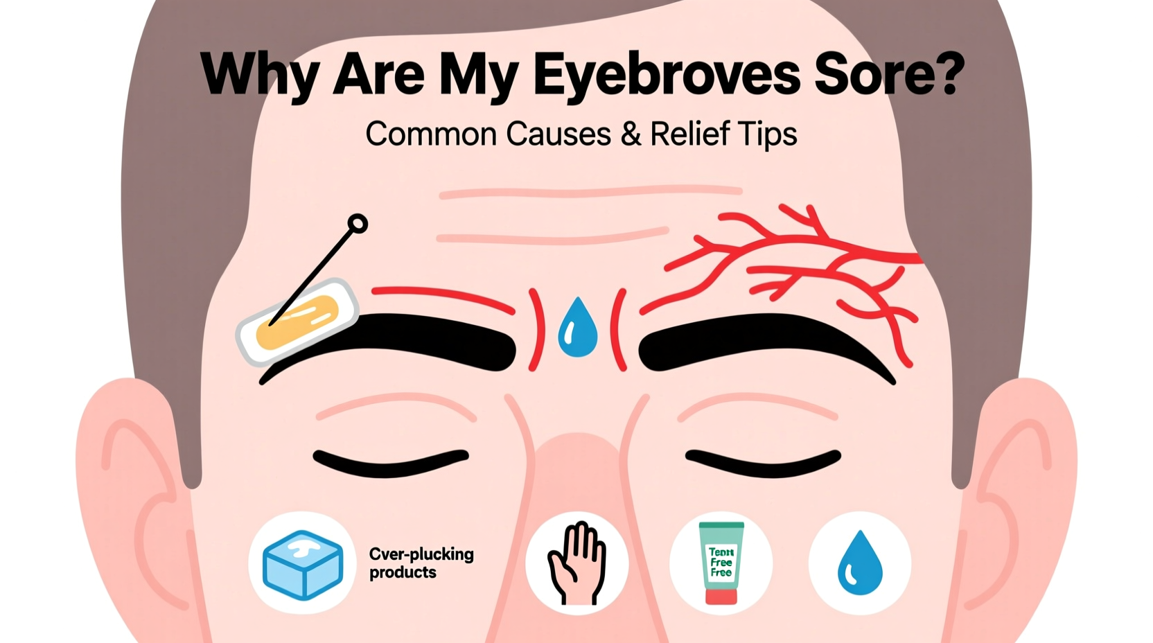 why are my eyebrows sore common causes relief tips