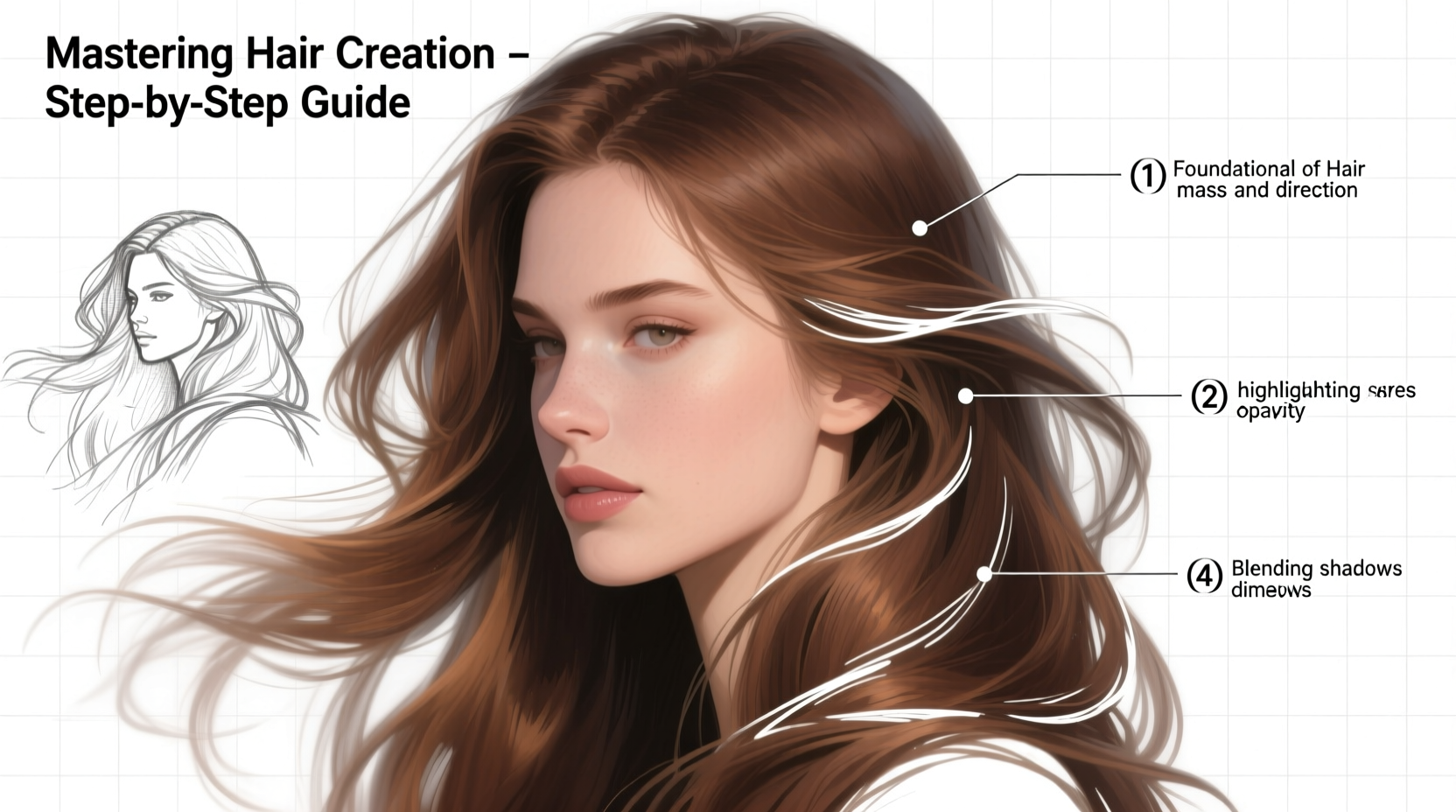 mastering hair creation a step by step guide to drawing realistic hair for artists