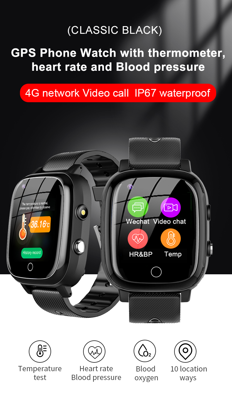 2021 qualified NFC watch sedentary take medicine reminder fall detection smartphone for senior