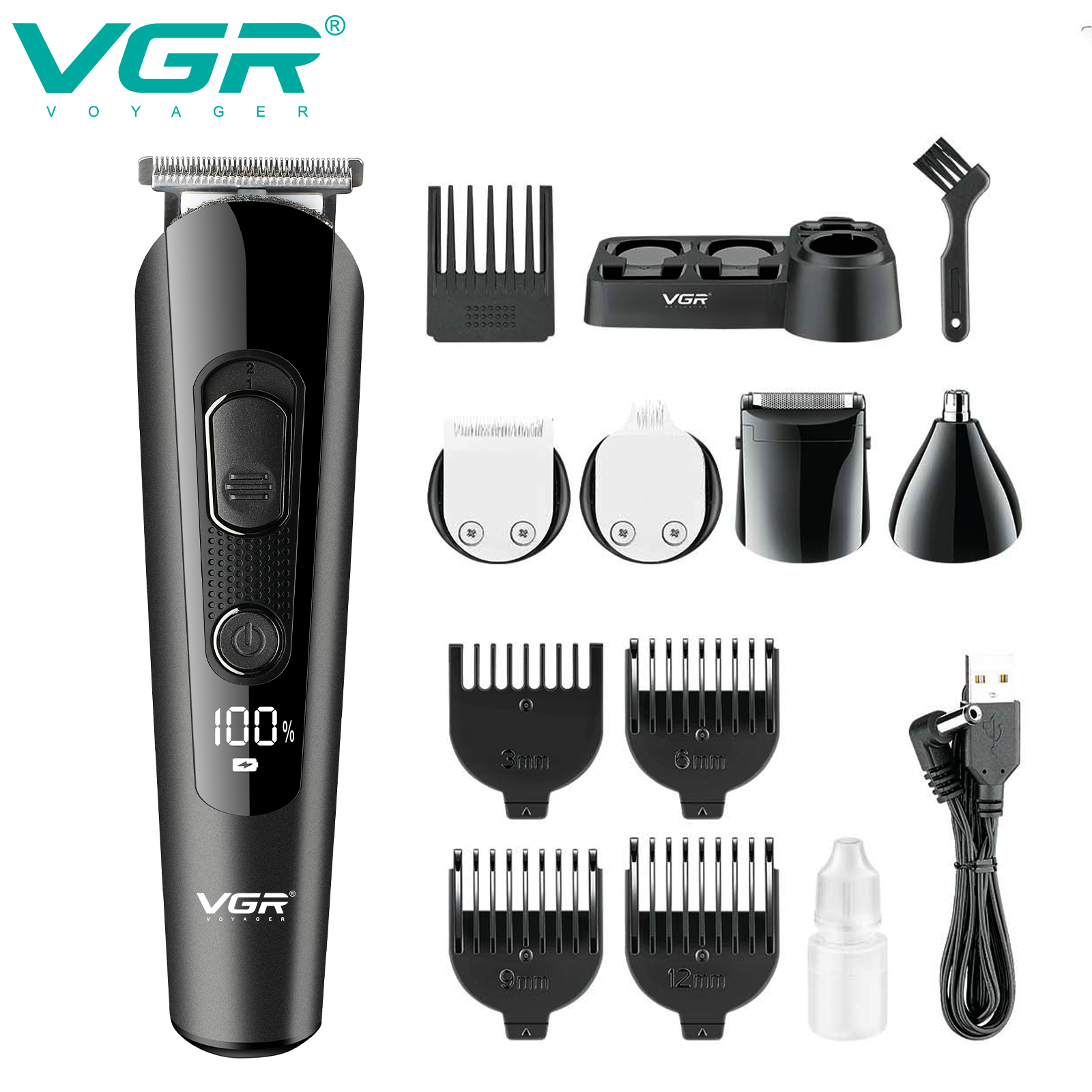 VGR V-105 Cordless Hair Clipper & Men's Beard Trimmer