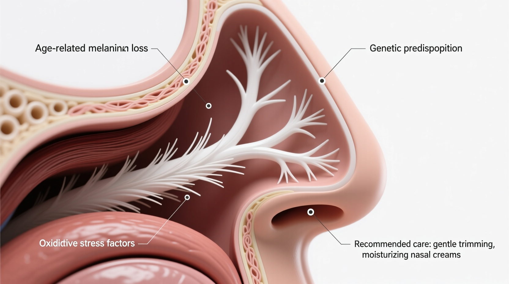 why are my nose hairs white causes and what to do