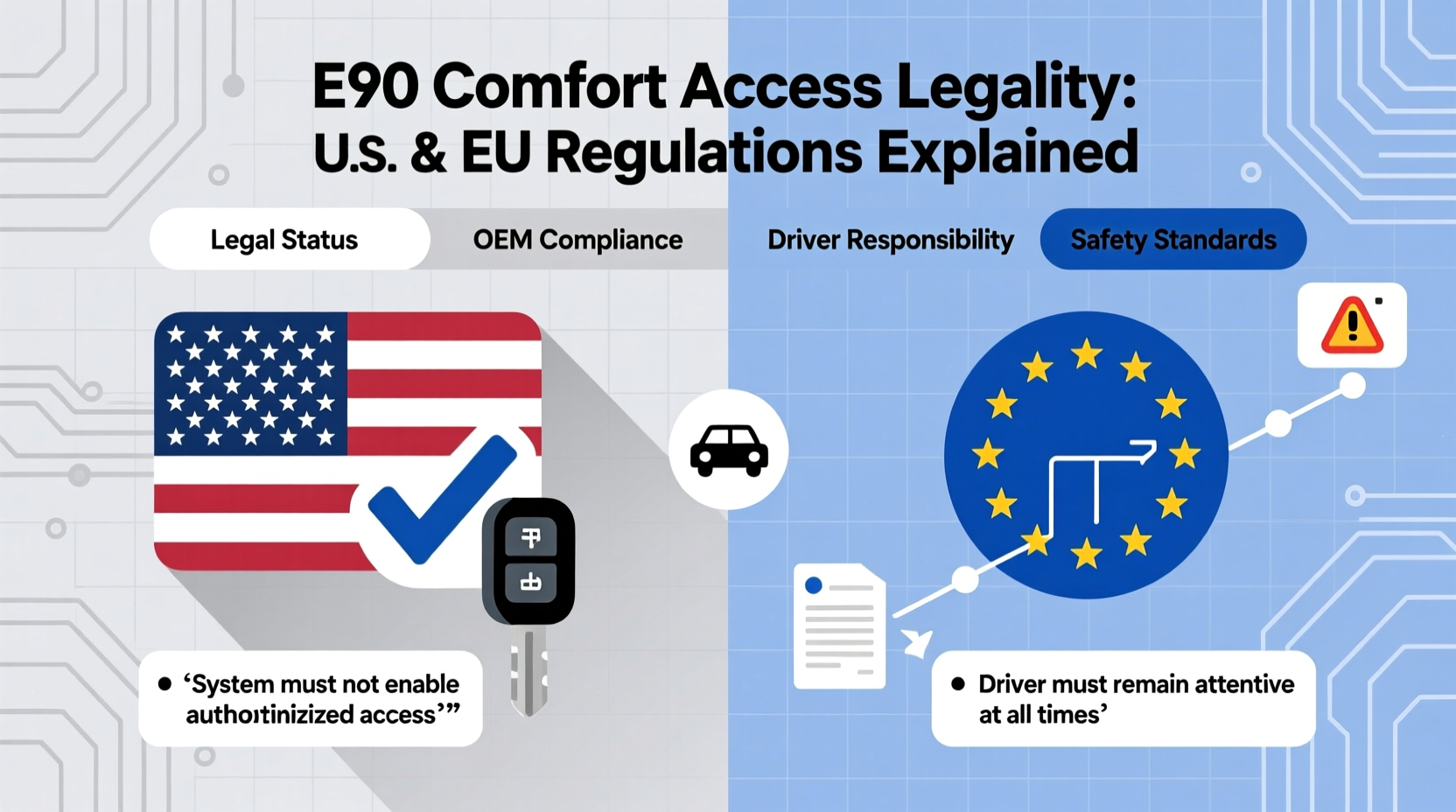 e90 comfort access legality