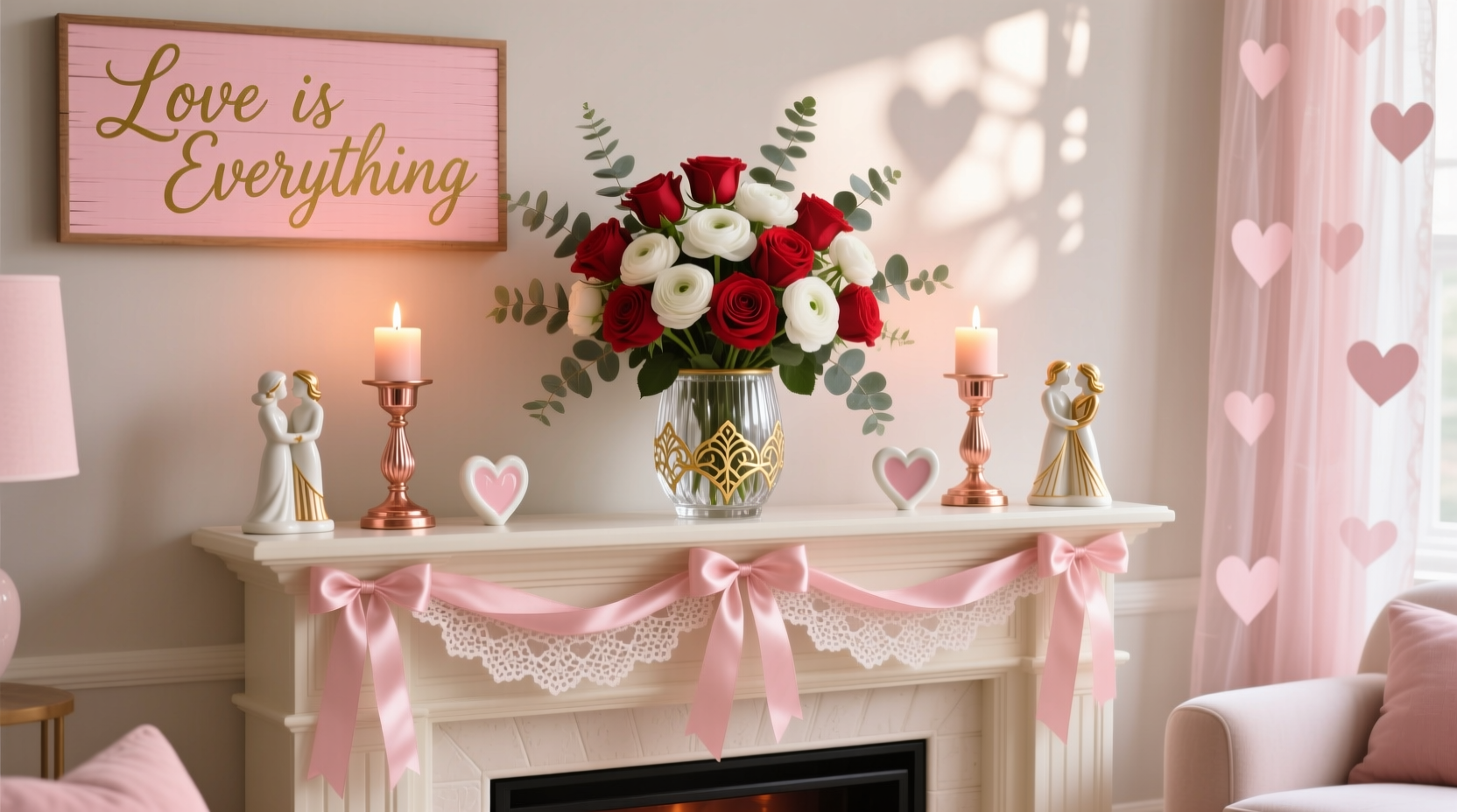 How to Decorate a Mantel for Valentine's Day