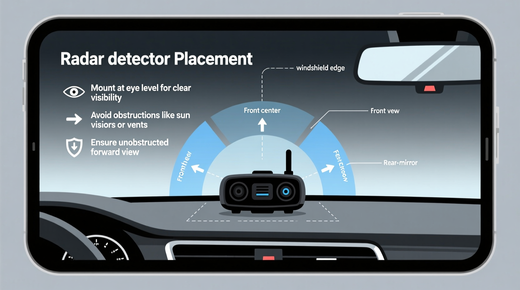 where to mount radar detector key tips for optimal placement