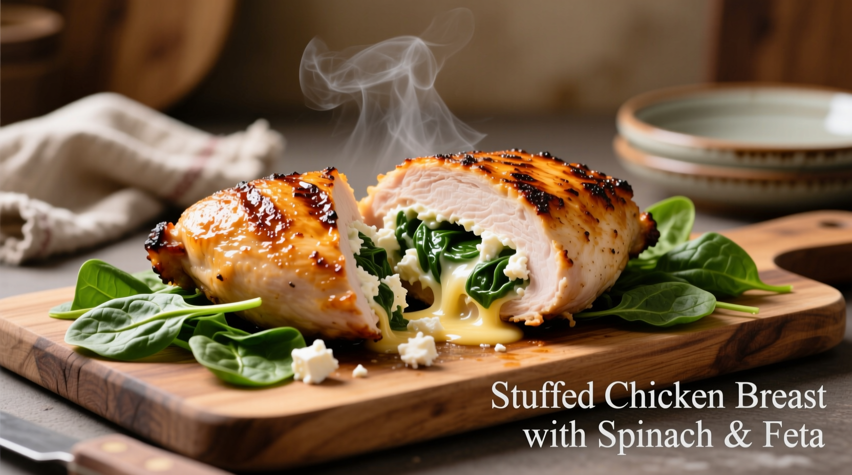 Stuffed chicken breast with spinach and feta
