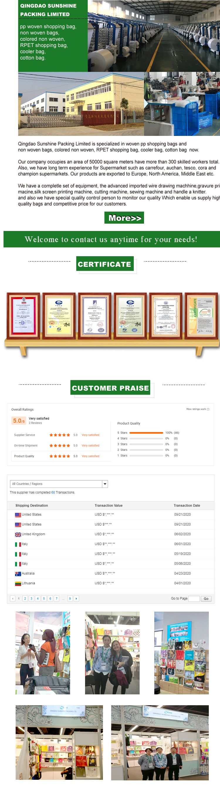 reusable shopping bag plastic pp woven bag