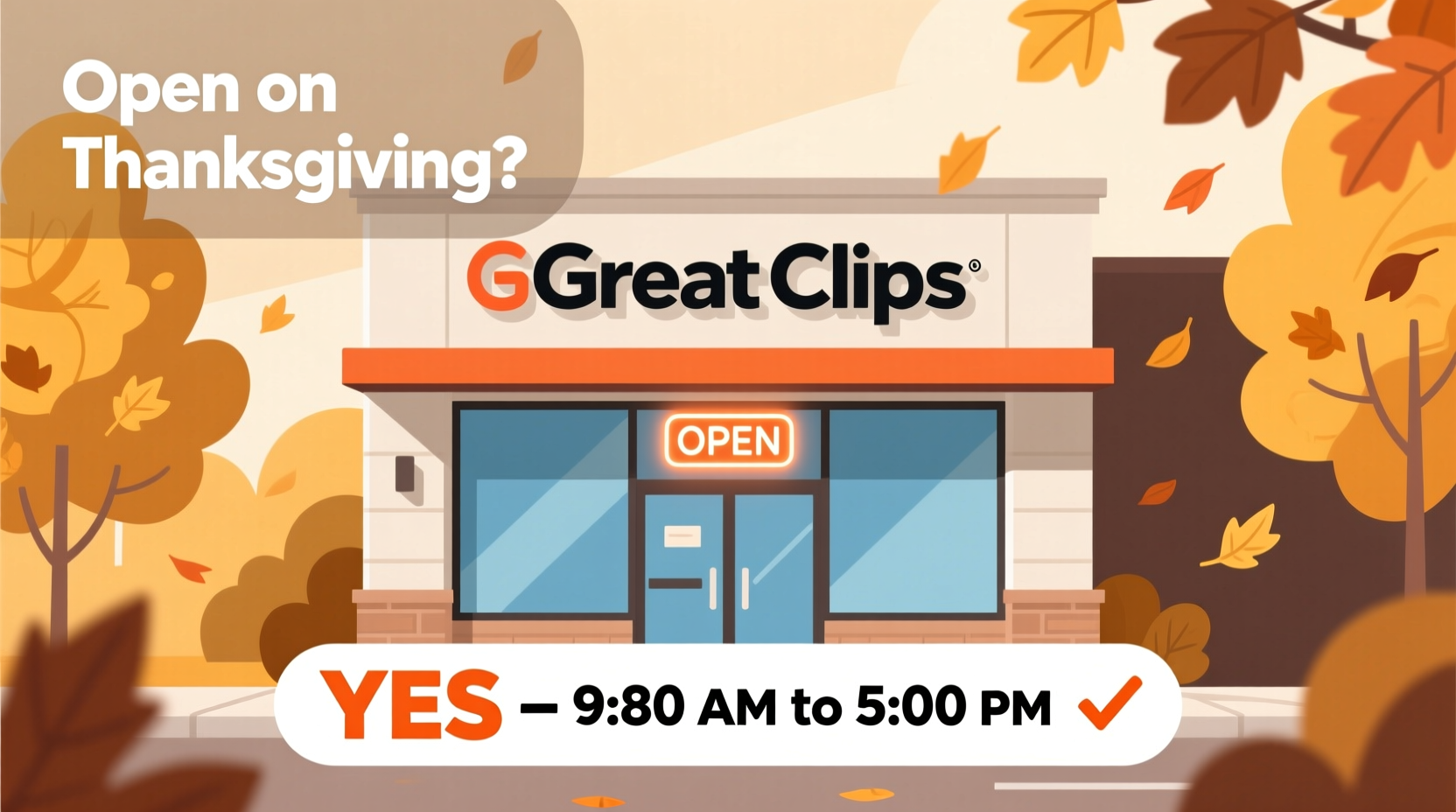 is great clips open on thanksgiving